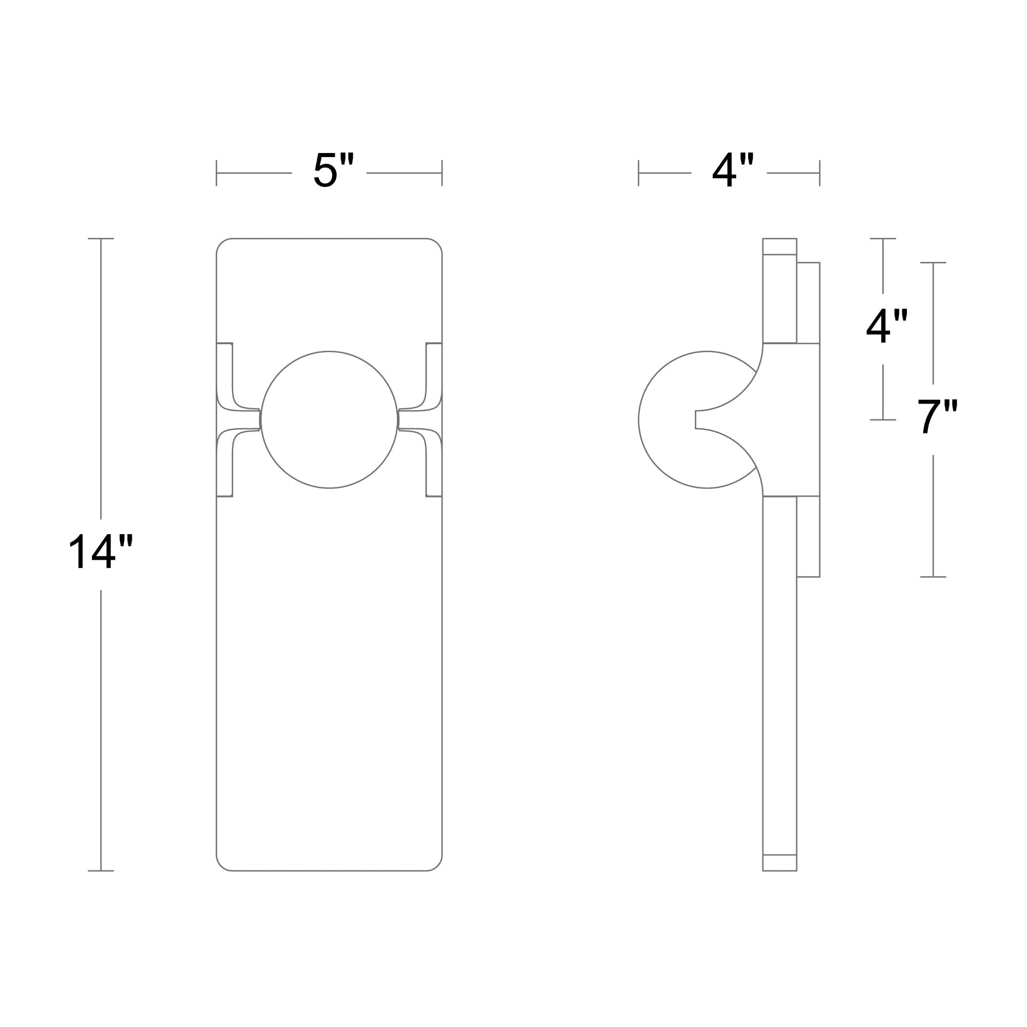 Modern Forms Okemo 14" LED Wall Sconce, 4CCT, Basalt Stone/Black Finish