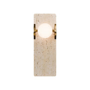 Modern Forms Okemo 14" LED Wall Sconce, 4CCT, Beige Travertine/Aged Brass Finish