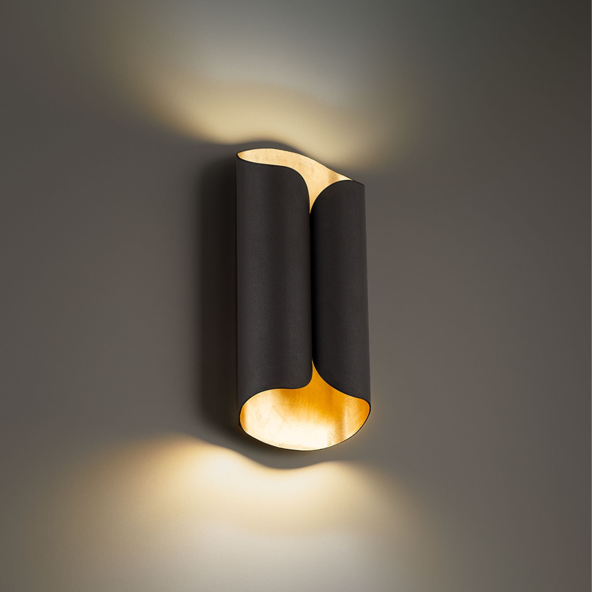 Opus 14" LED Wall Sconce, Bronze & Gold Leaf Finish