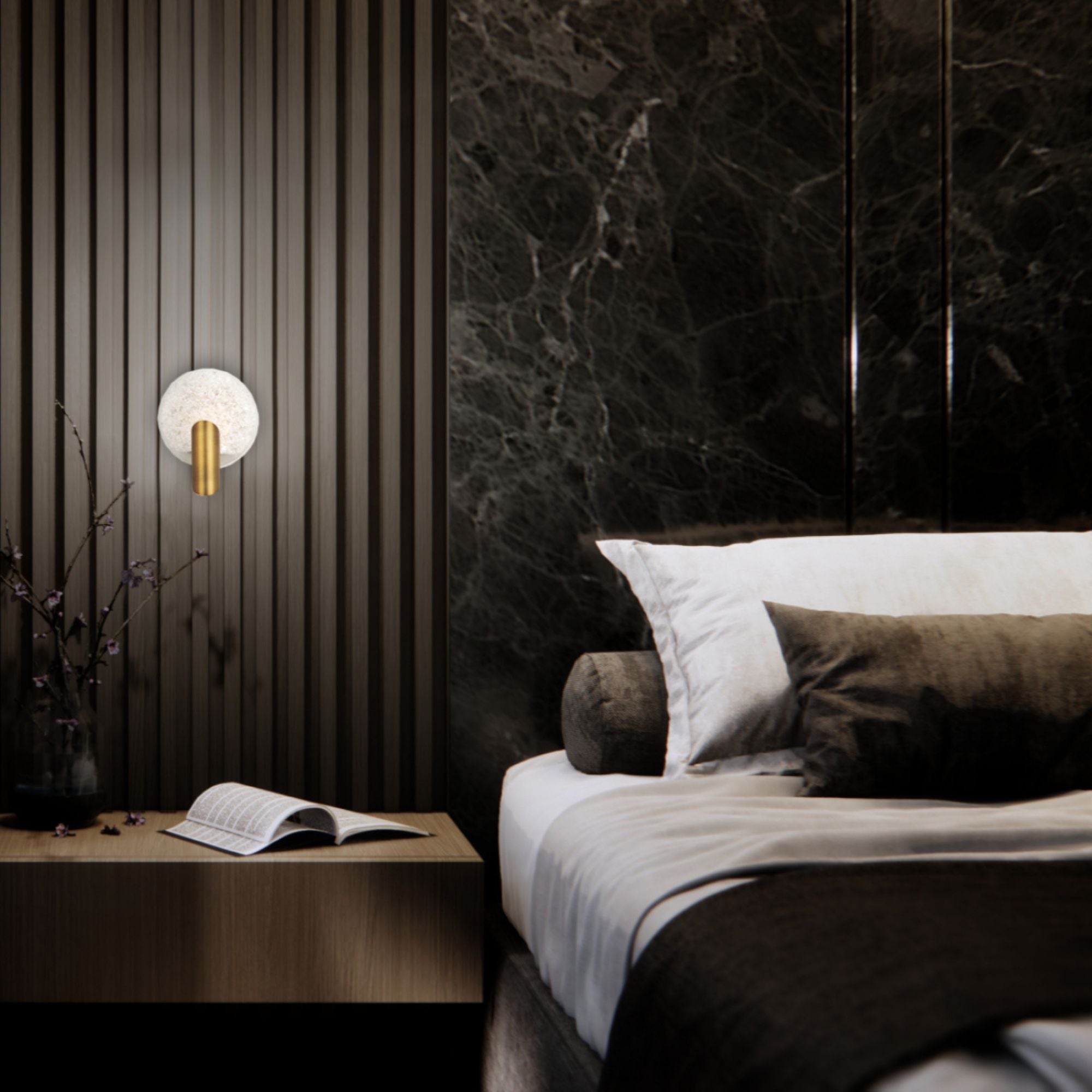 Oracle 9" LED Wall Sconce, Aged Brass Finish