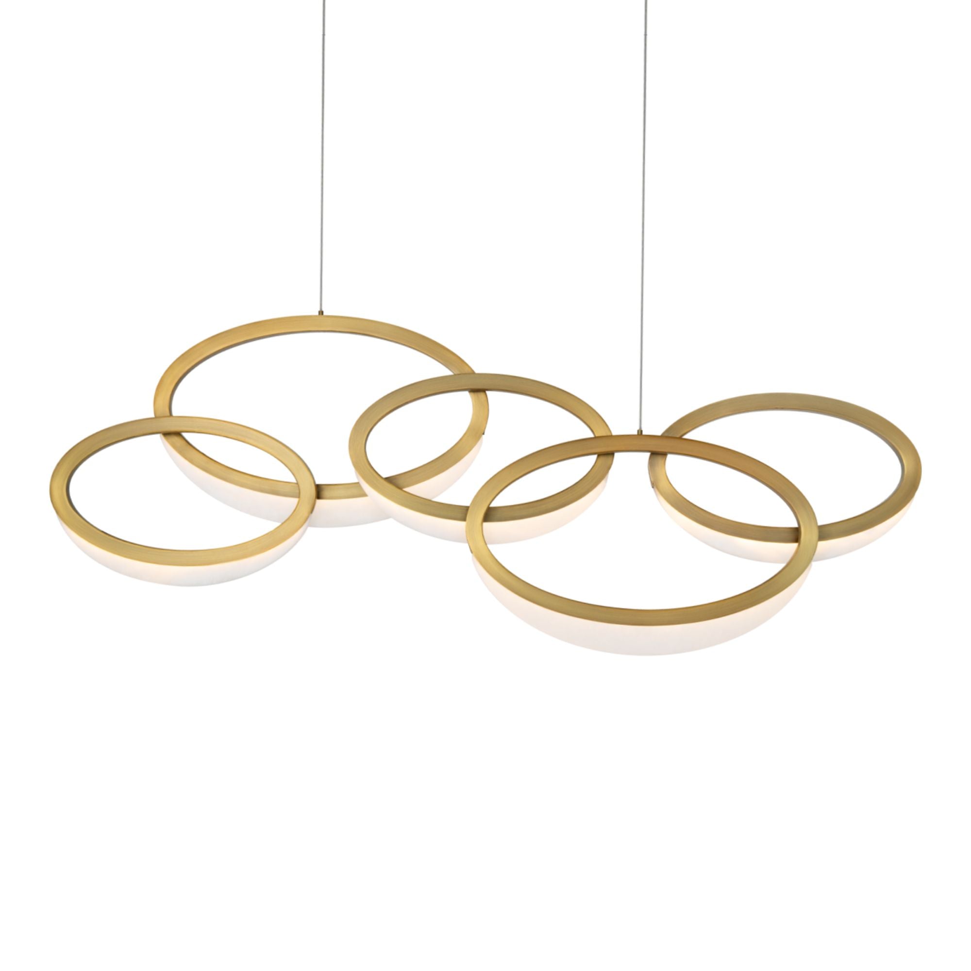 Orion 46" LED Chandelier, Aged Brass Finish