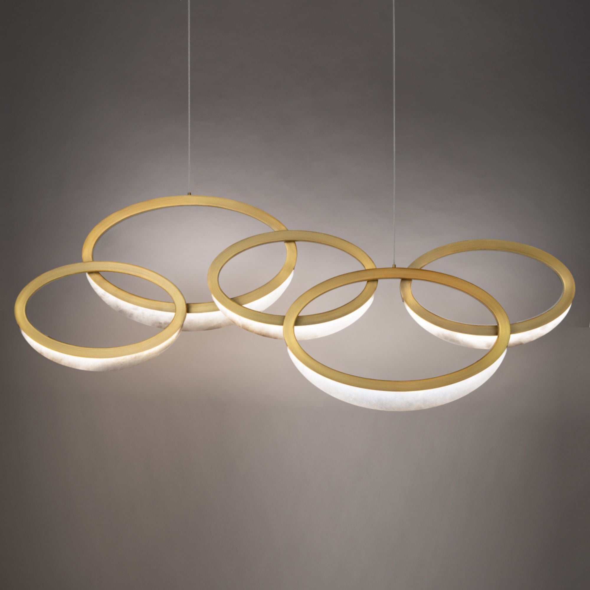 Orion 46" LED Chandelier, Aged Brass Finish