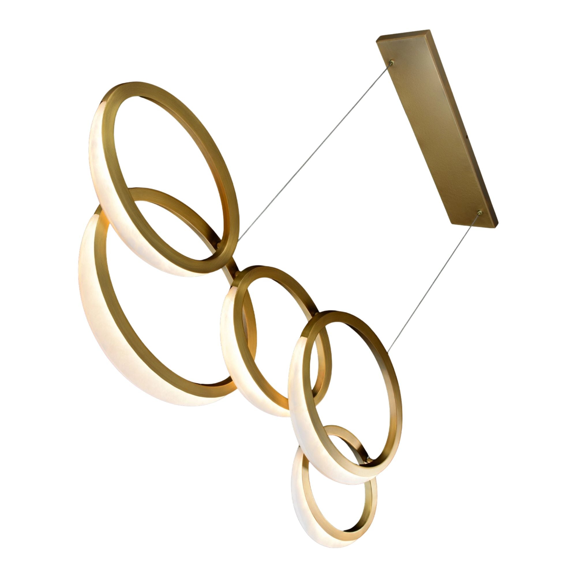 Orion 46" LED Chandelier, Aged Brass Finish