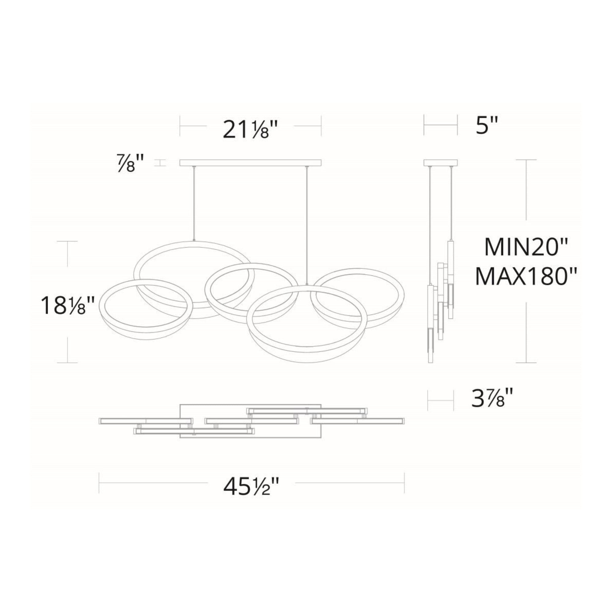 Orion 46" LED Chandelier, Aged Brass Finish