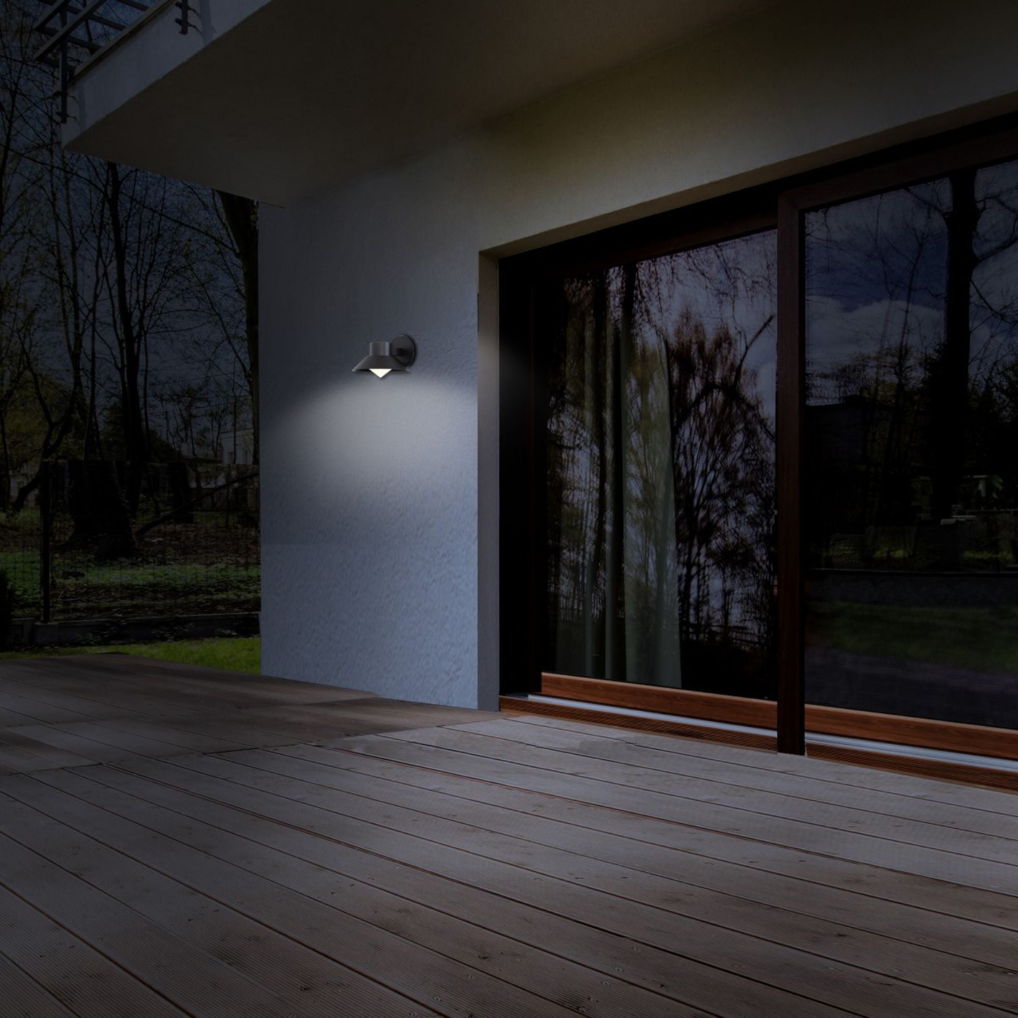 Oslo 8" LED Outdoor Wall Sconce, Black Finish