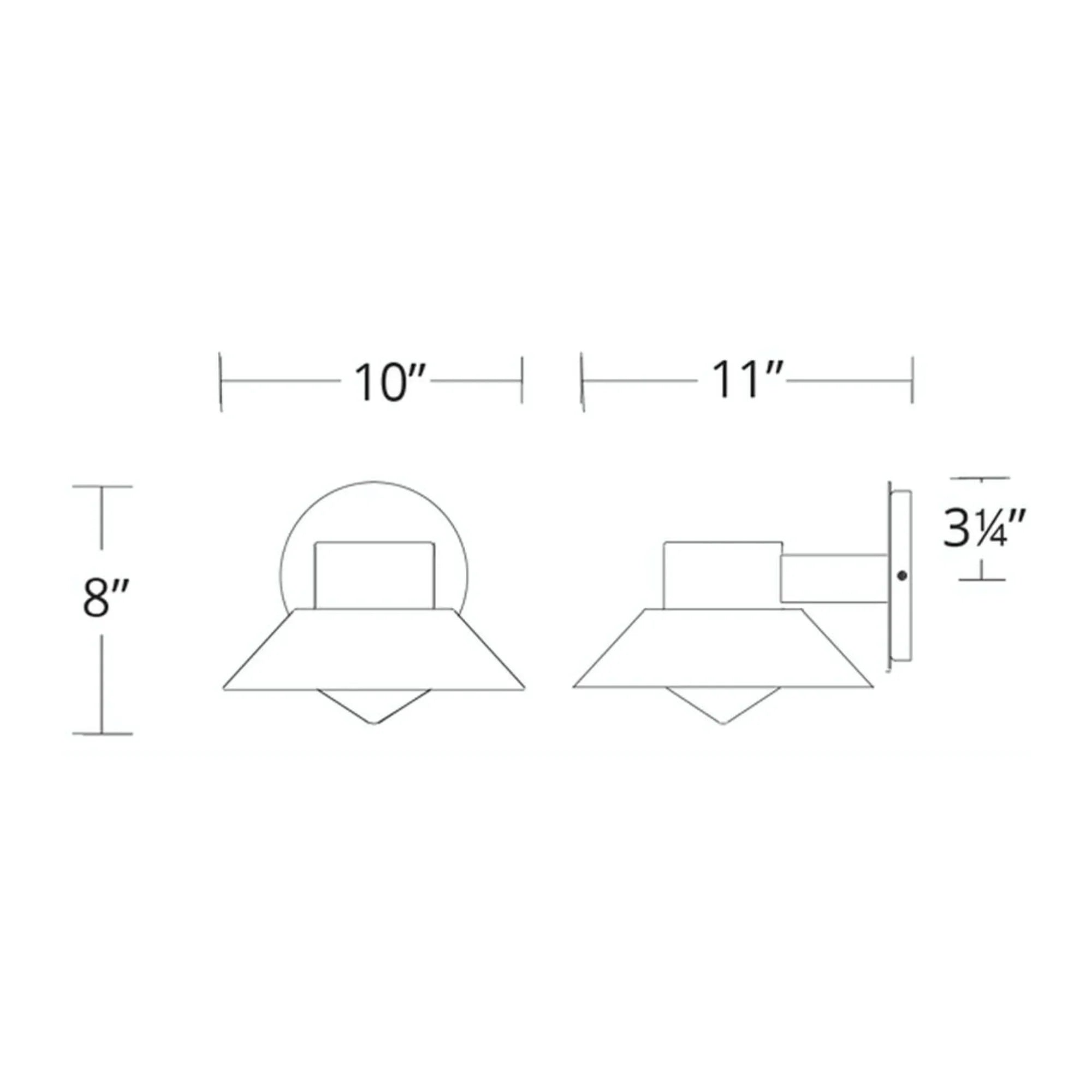 Oslo 10" LED Outdoor Wall Sconce, Black Finish