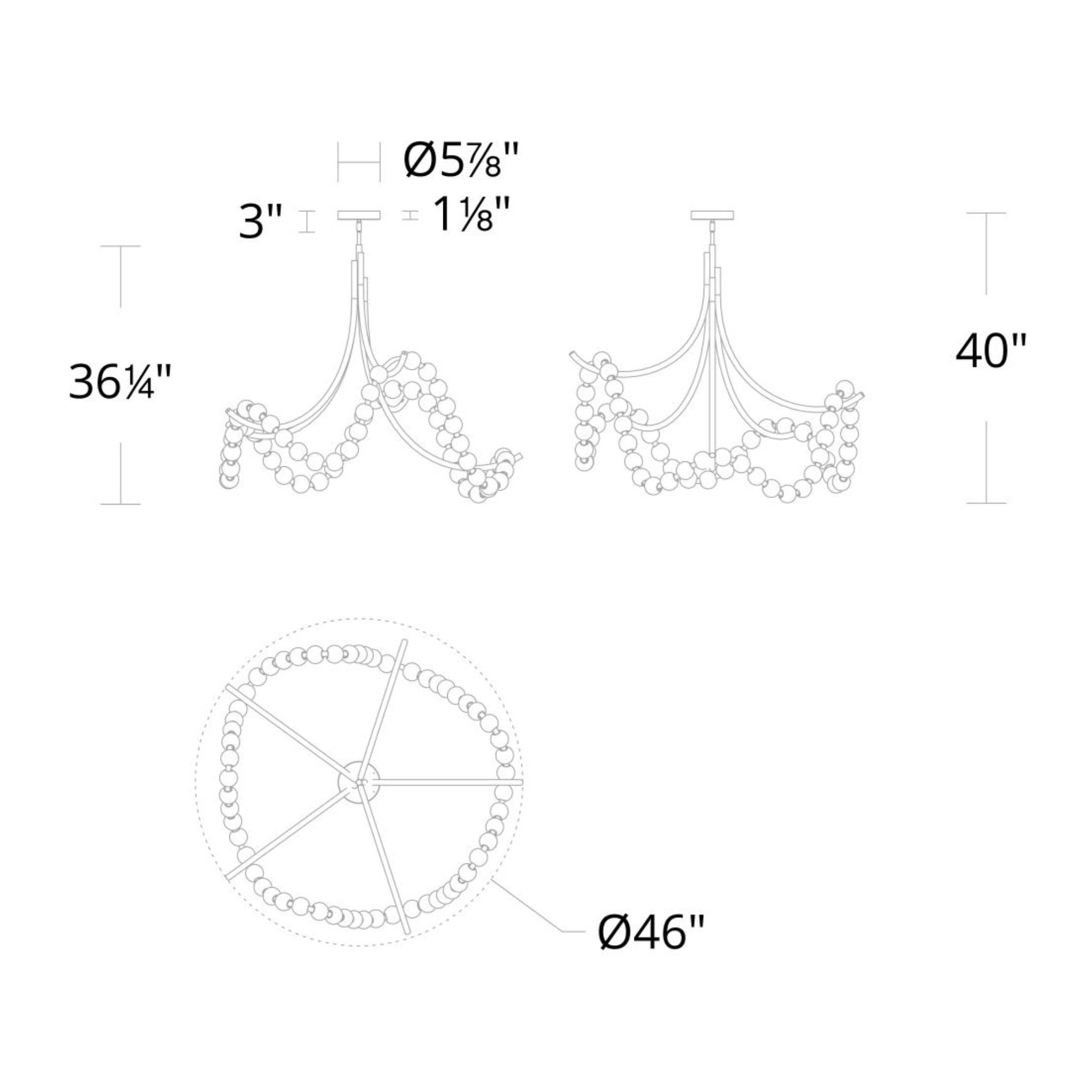 Parel 46" LED Flush Mount, Antique Nickel Finish