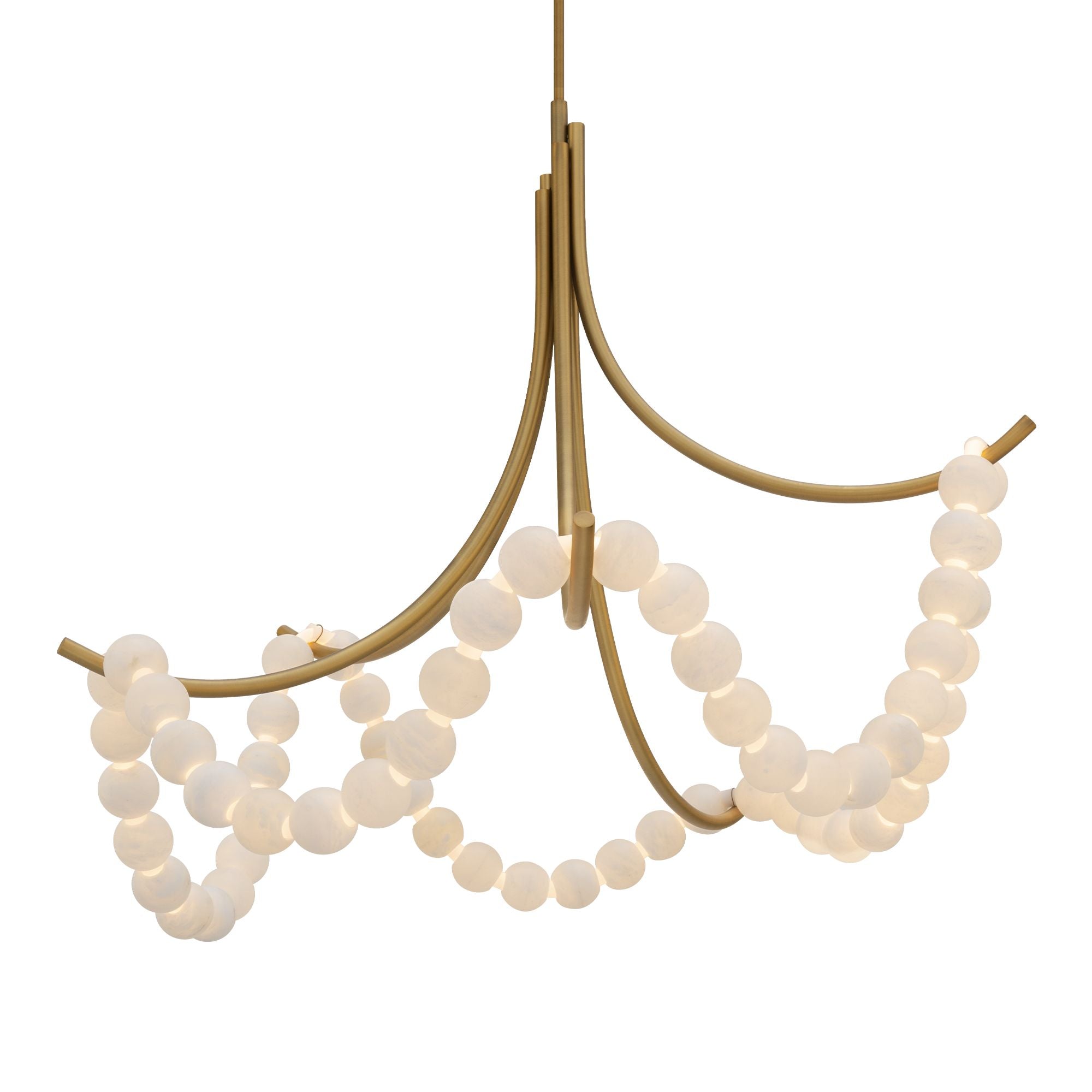 Parel 46" LED Pendant, Aged Brass Finish