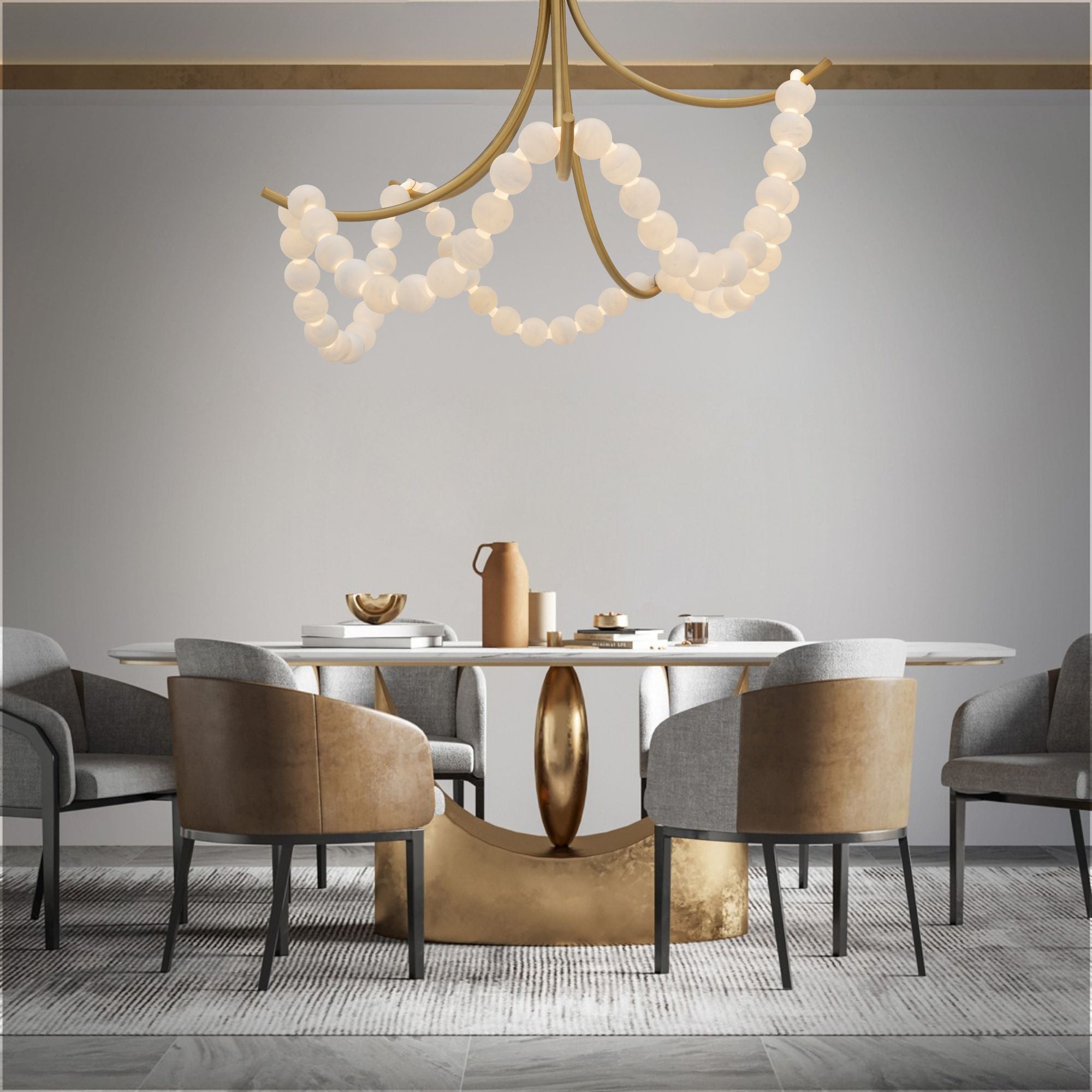 Parel 46" LED Pendant, Aged Brass Finish