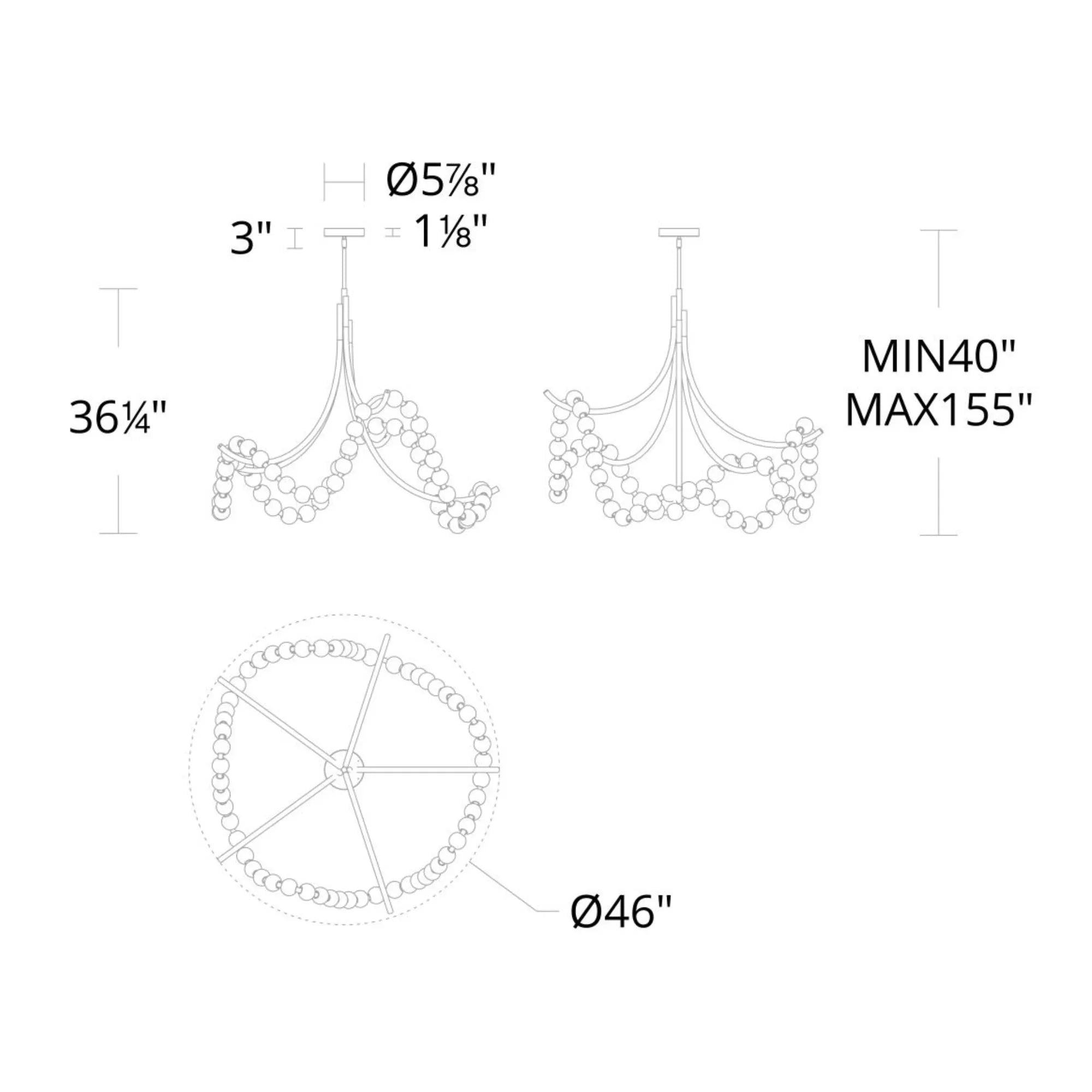 Modern Forms - Parel 46" LED Pendant, Aged Brass Finish | Bees Lighting