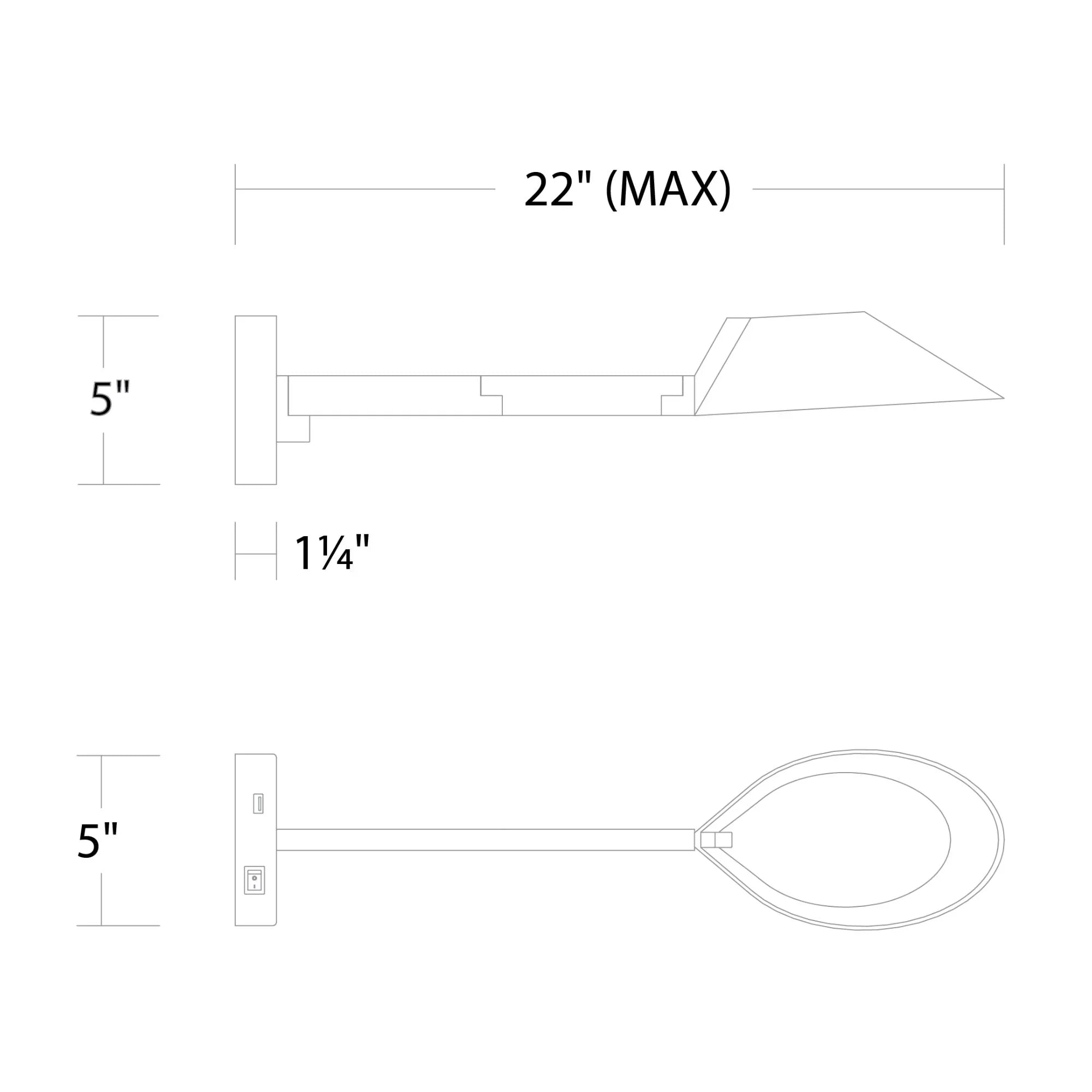 Modern Forms - Pavilion 22" LED Task Light, Black & Aged Brass Finish | Bees Lighting