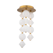 Pearla 23" LED Flush Mount, Aged Brass Finish