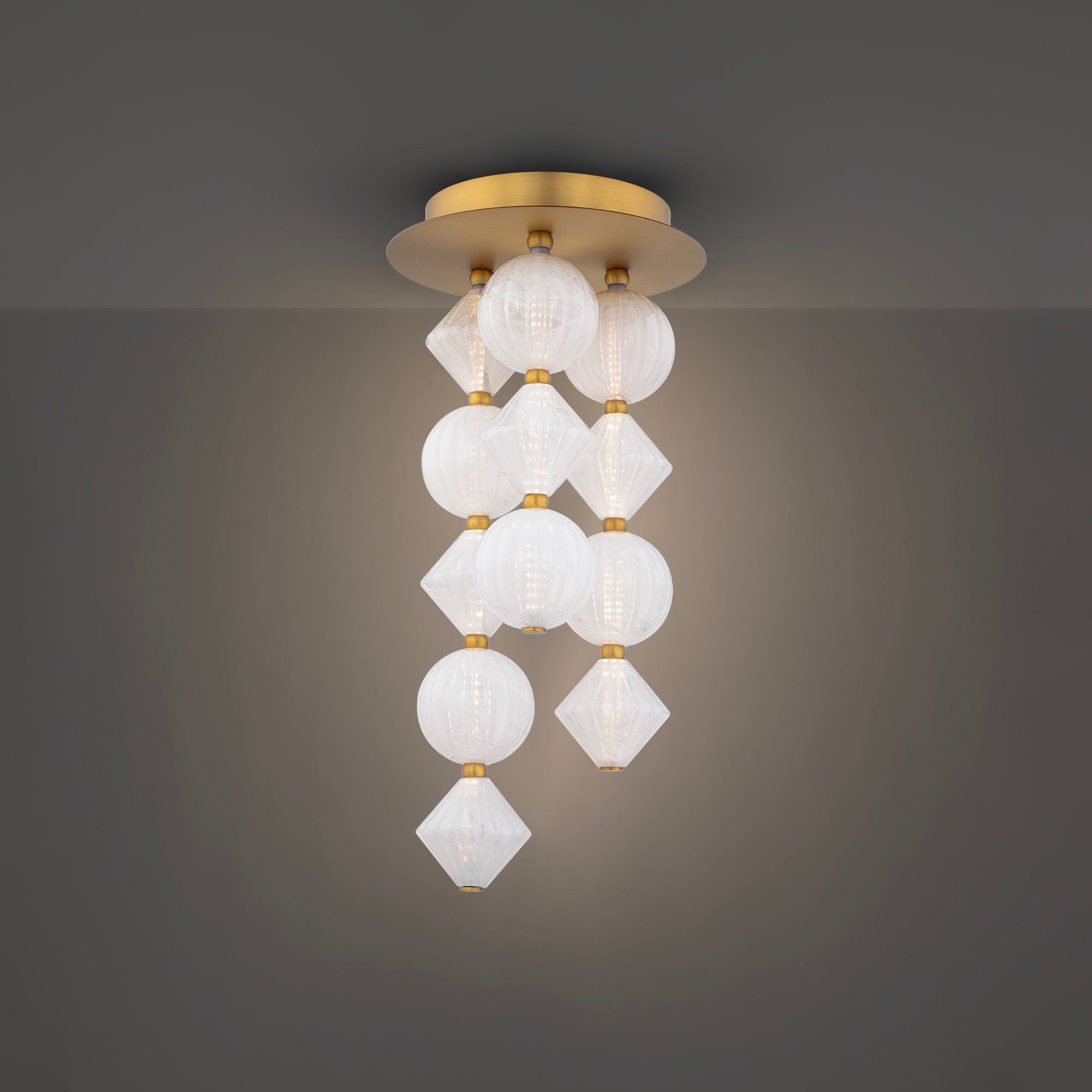 Pearla 23" LED Flush Mount, Aged Brass Finish