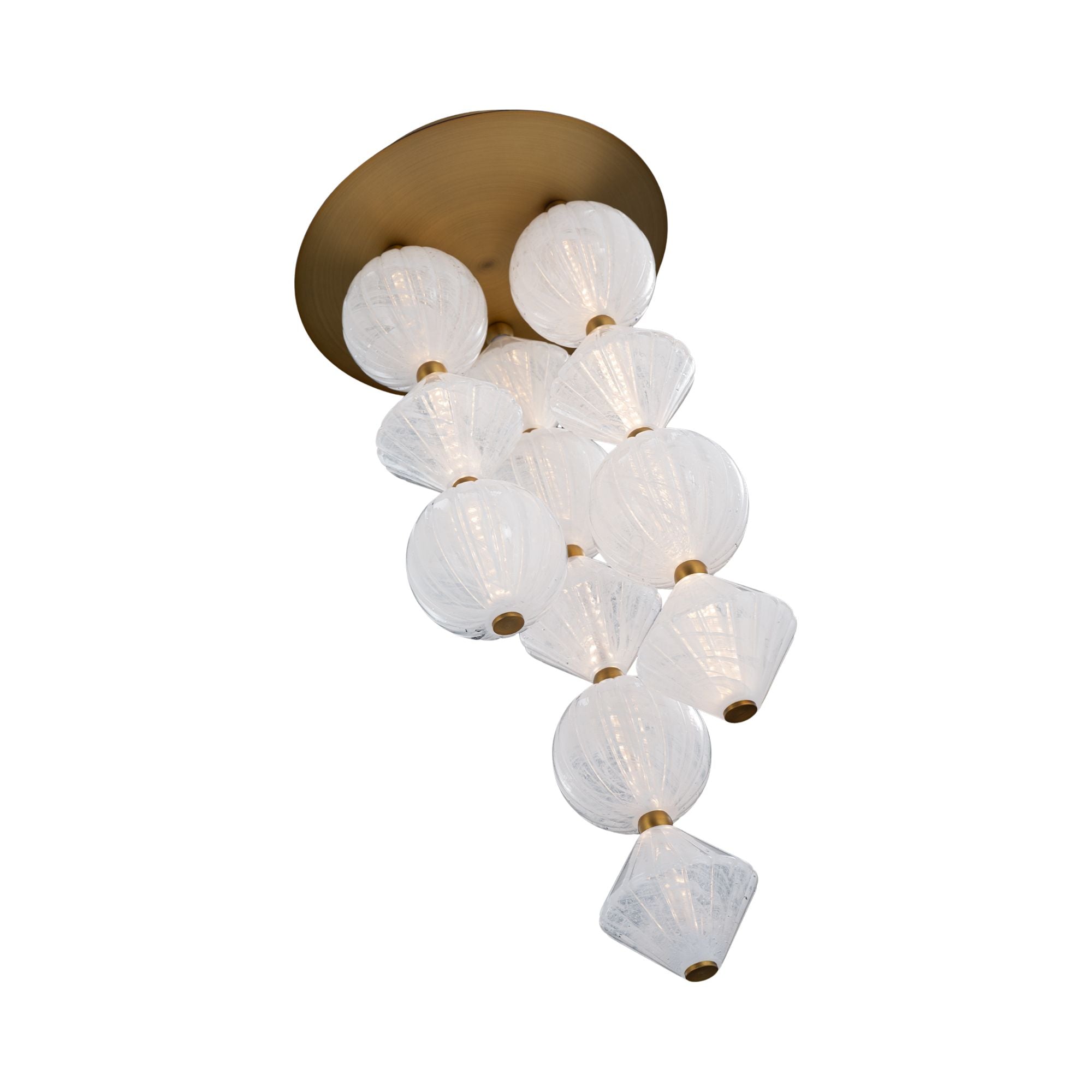 Pearla 23" LED Flush Mount, Aged Brass Finish