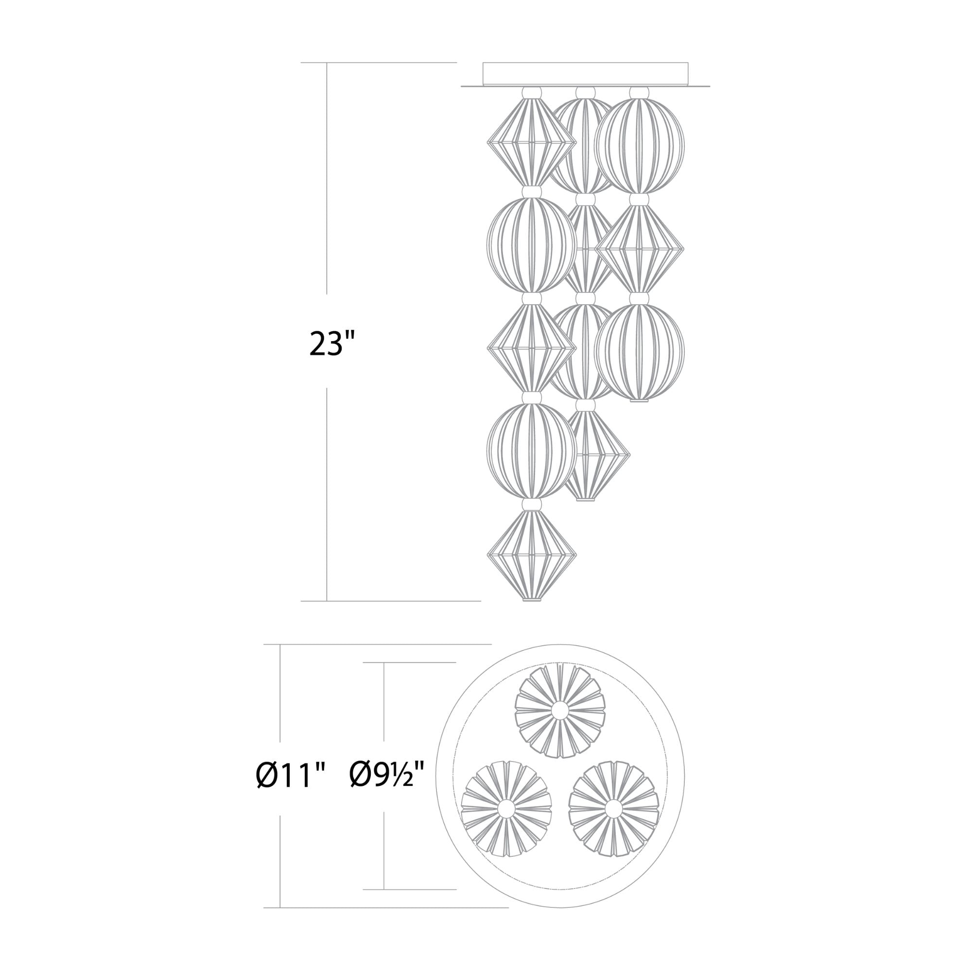 Pearla 23" LED Flush Mount, Aged Brass Finish