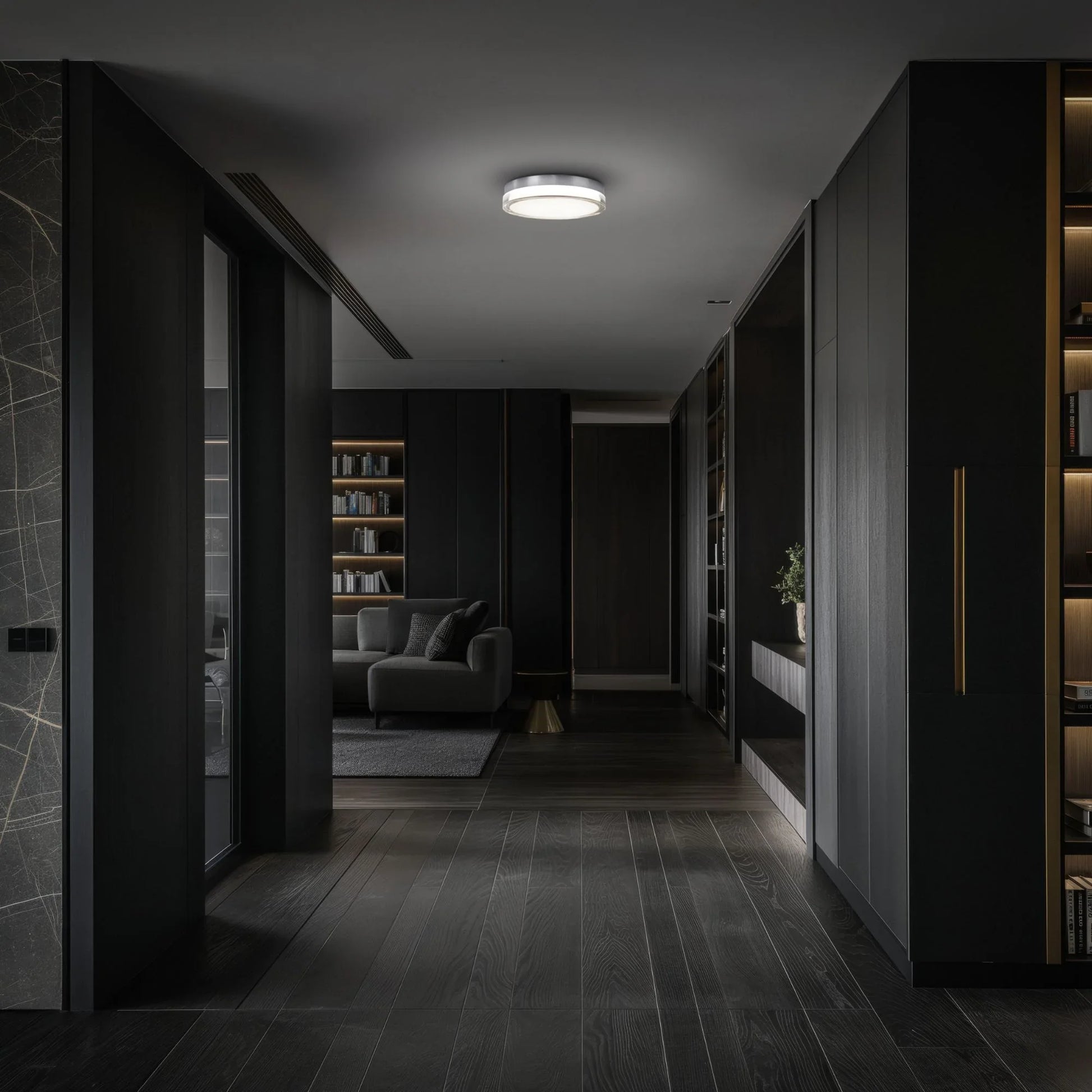 Modern Forms - Pi 12" LED Outdoor Flush Mount, 3000K, Stainless Steel Finish | Bees Lighting