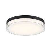 Pi 15" LED Outdoor Flush Mount, 3000K, Black Finish