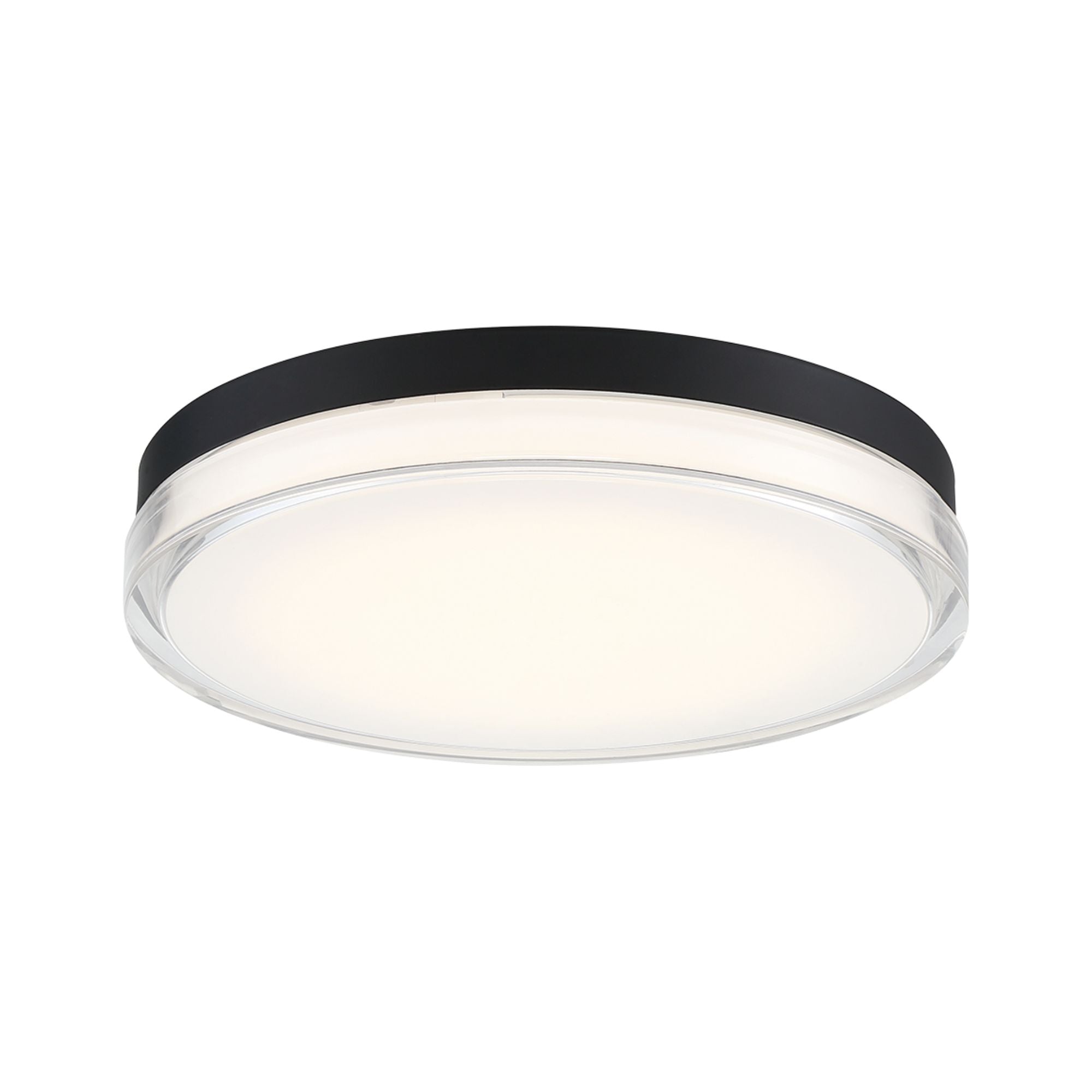 Pi 15" LED Outdoor Flush Mount, 3000K, Black Finish