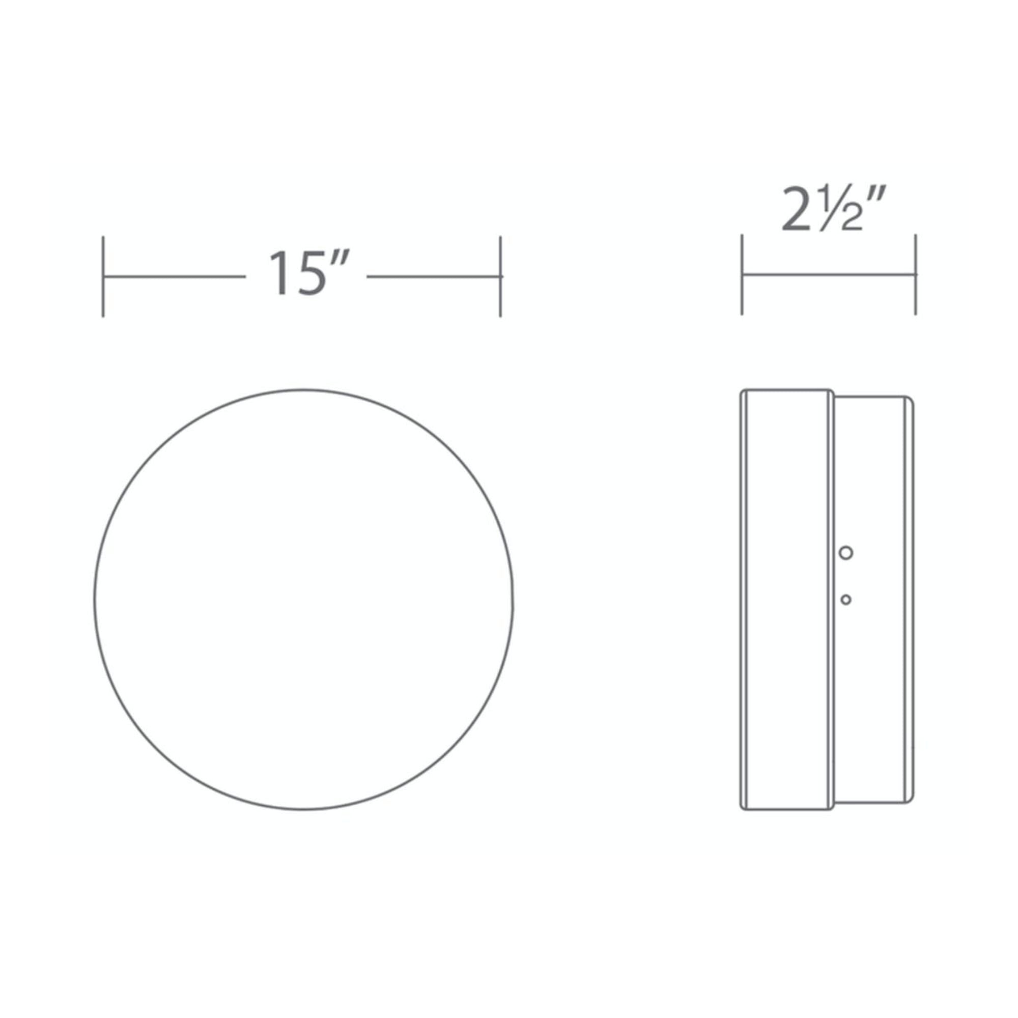 Pi 15" LED Outdoor Flush Mount, 3000K, Stainless Steel Finish