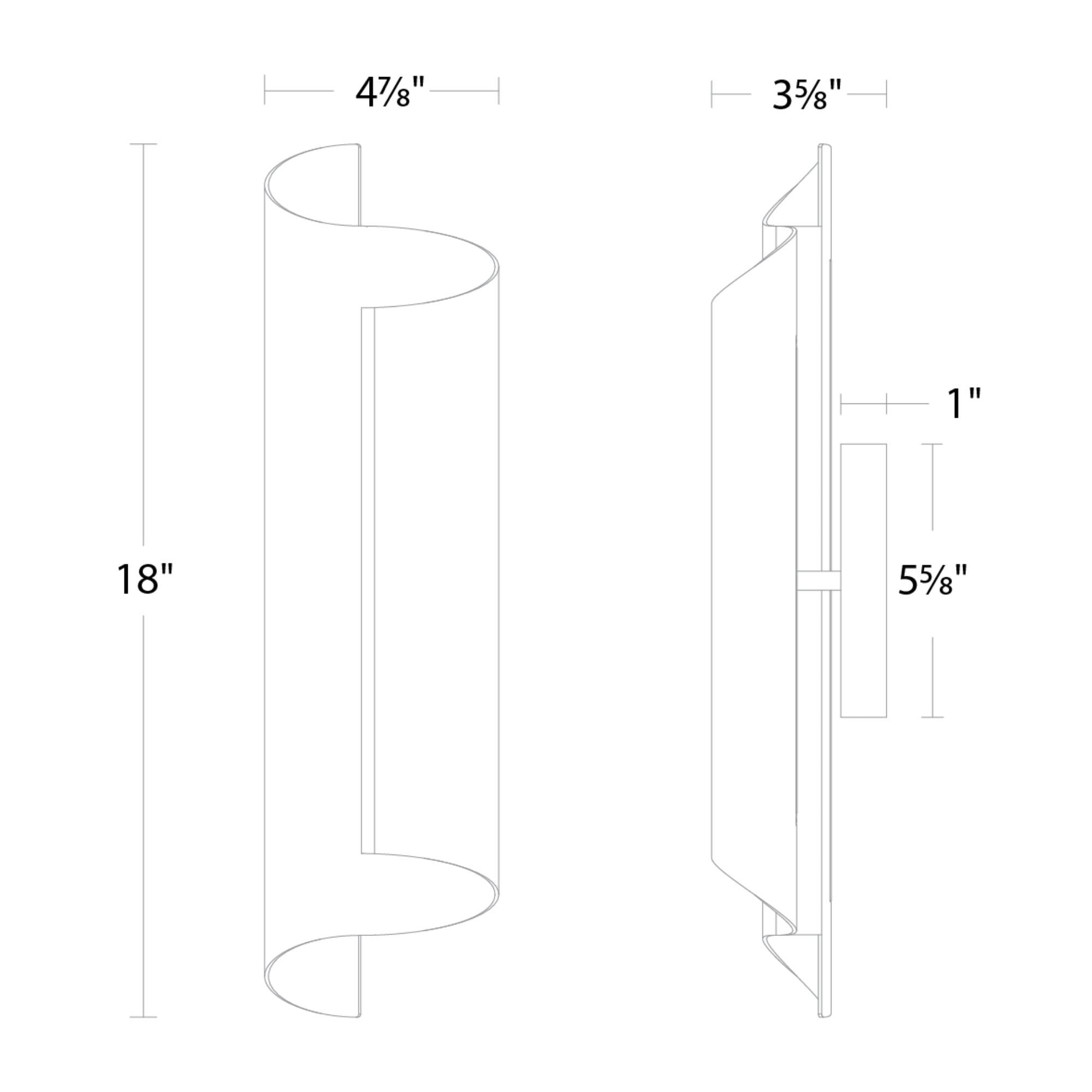 Pirouette 18" LED Wall Sconce, 3000K, Black Finish