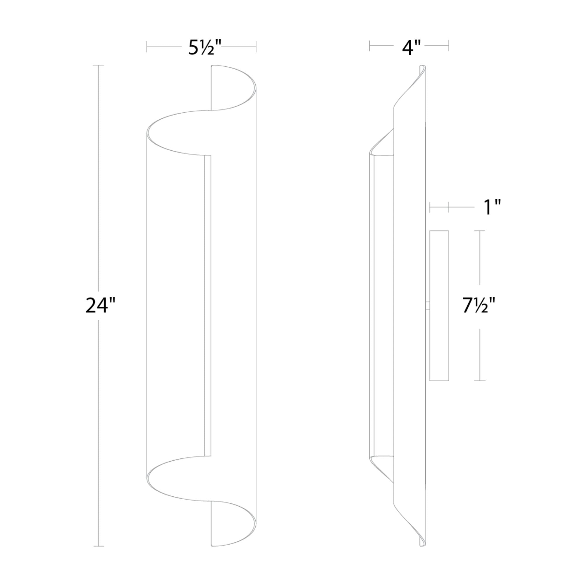 Pirouette 24" LED Wall Sconce, 3000K, Aged Brass Finish