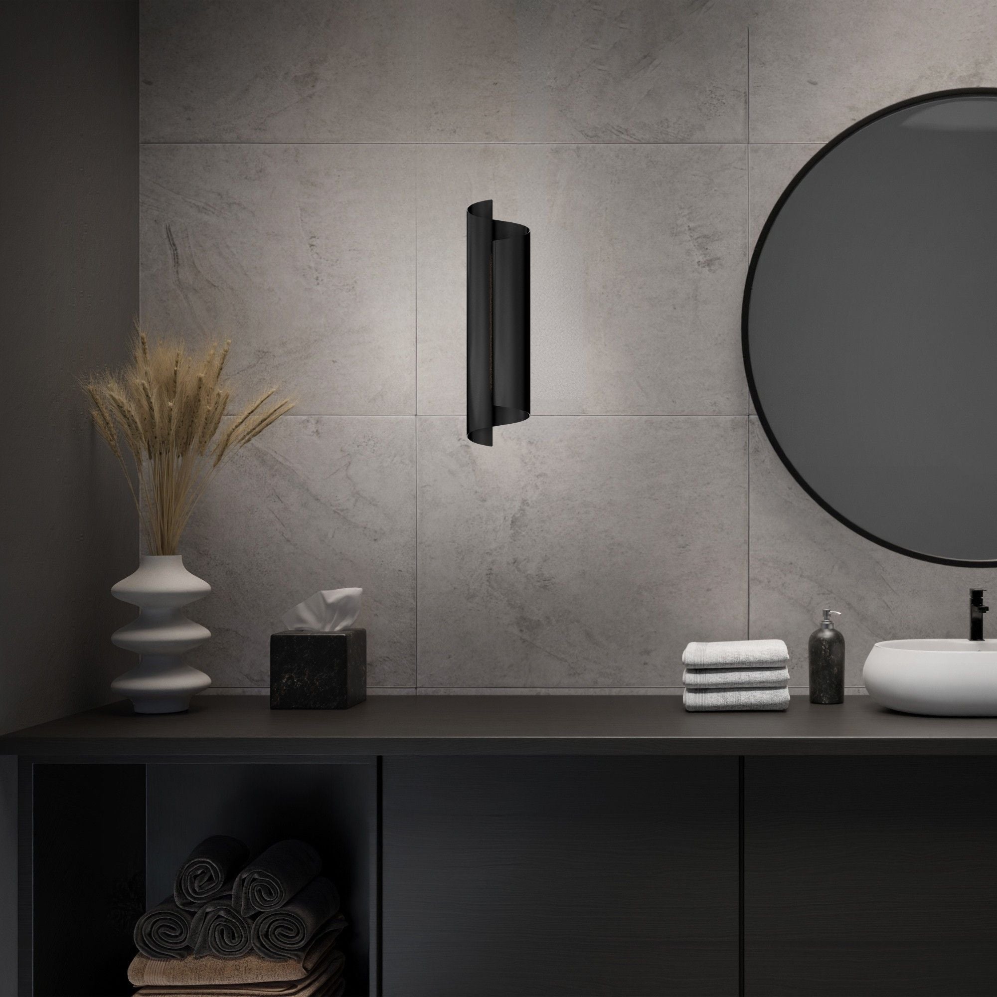 Pirouette 24" LED Wall Sconce, 3000K, Black Finish