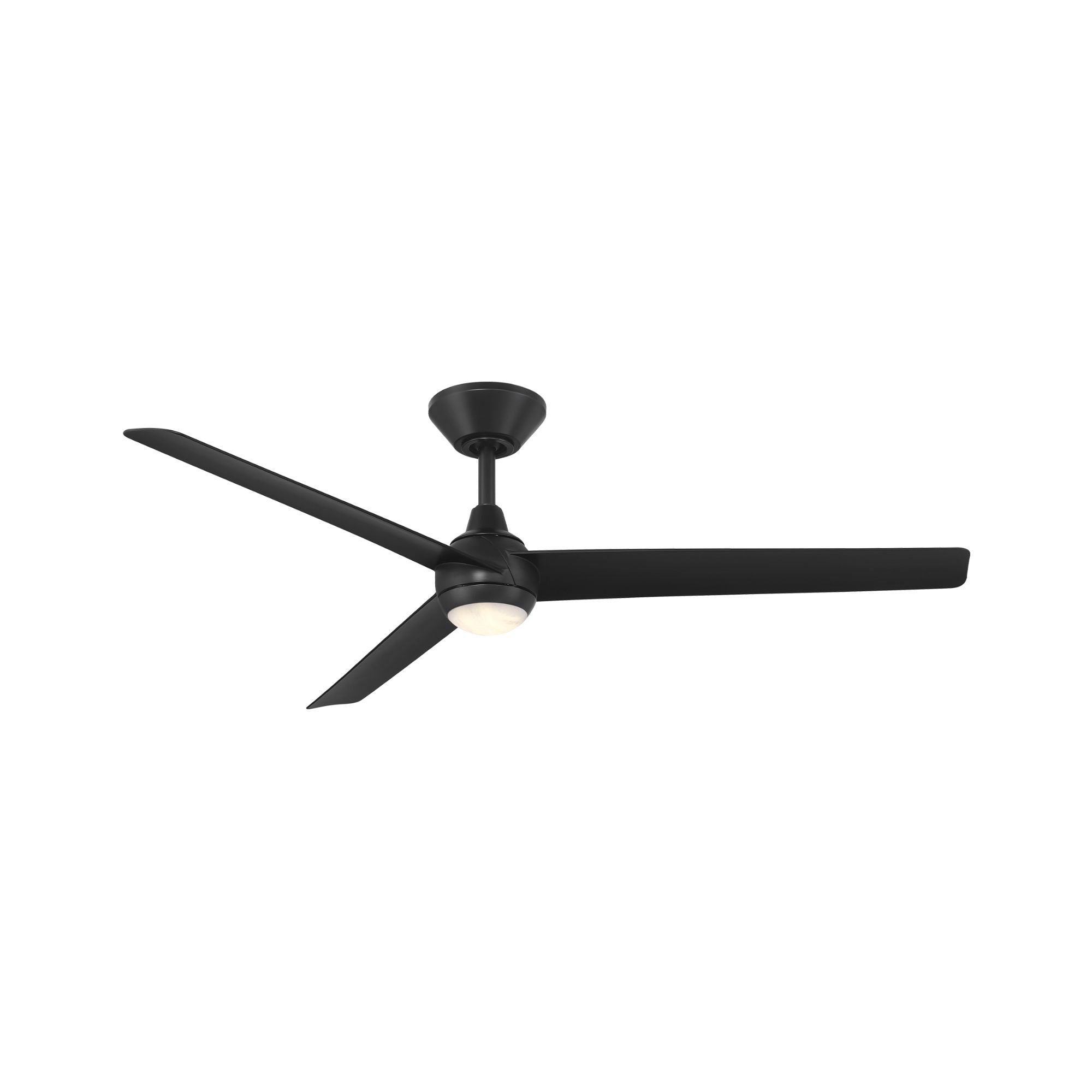 Pisces 54" LED Smart Ceiling Fan with Alabaster Glass, Matte Black