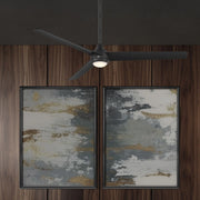 Pisces 54" LED Smart Ceiling Fan with Alabaster Glass, Matte Black