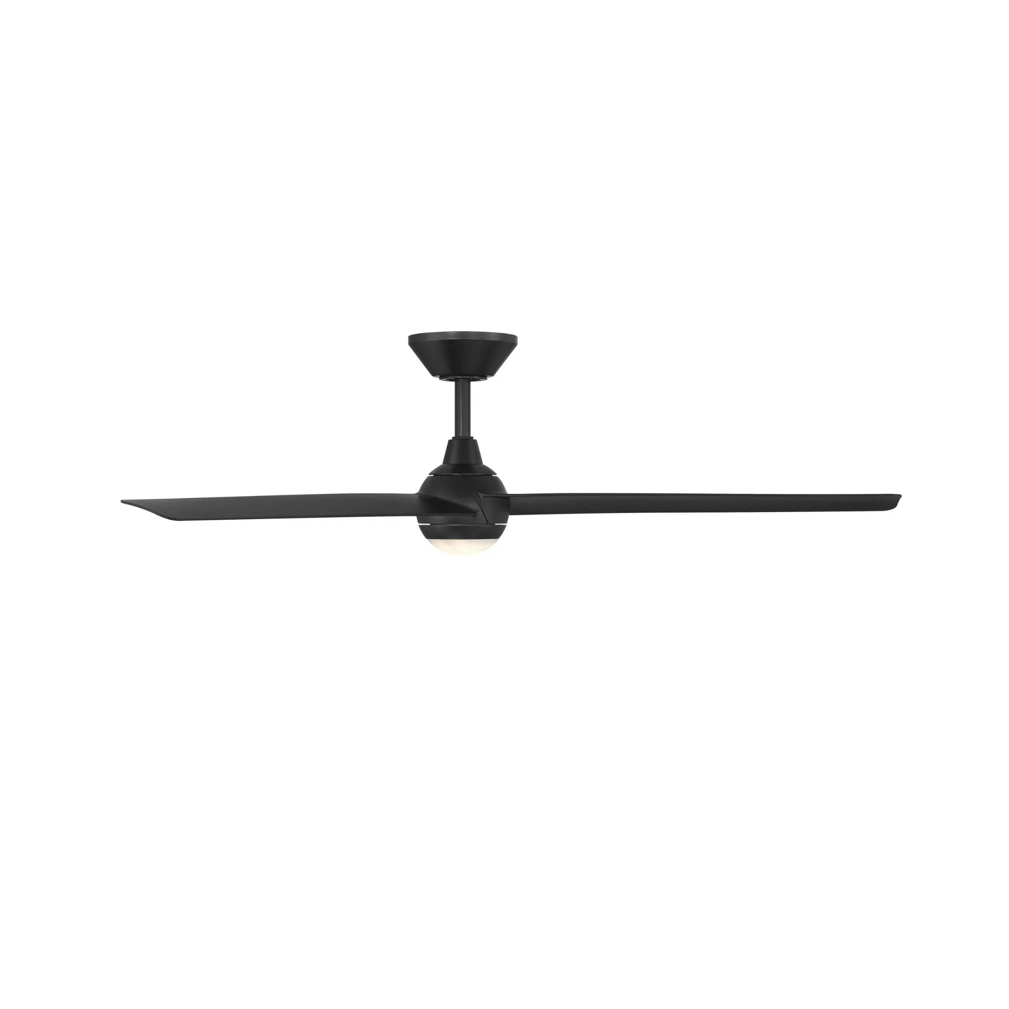 Pisces 54" LED Smart Ceiling Fan with Alabaster Glass, Matte Black