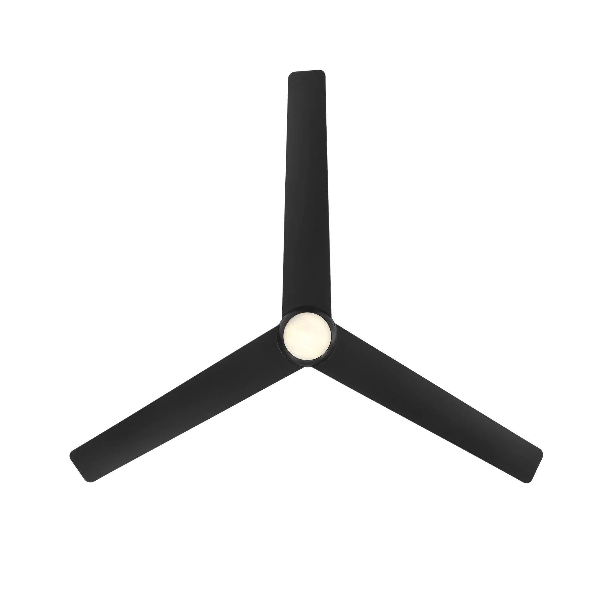 Pisces 54" LED Smart Ceiling Fan with Alabaster Glass, Matte Black
