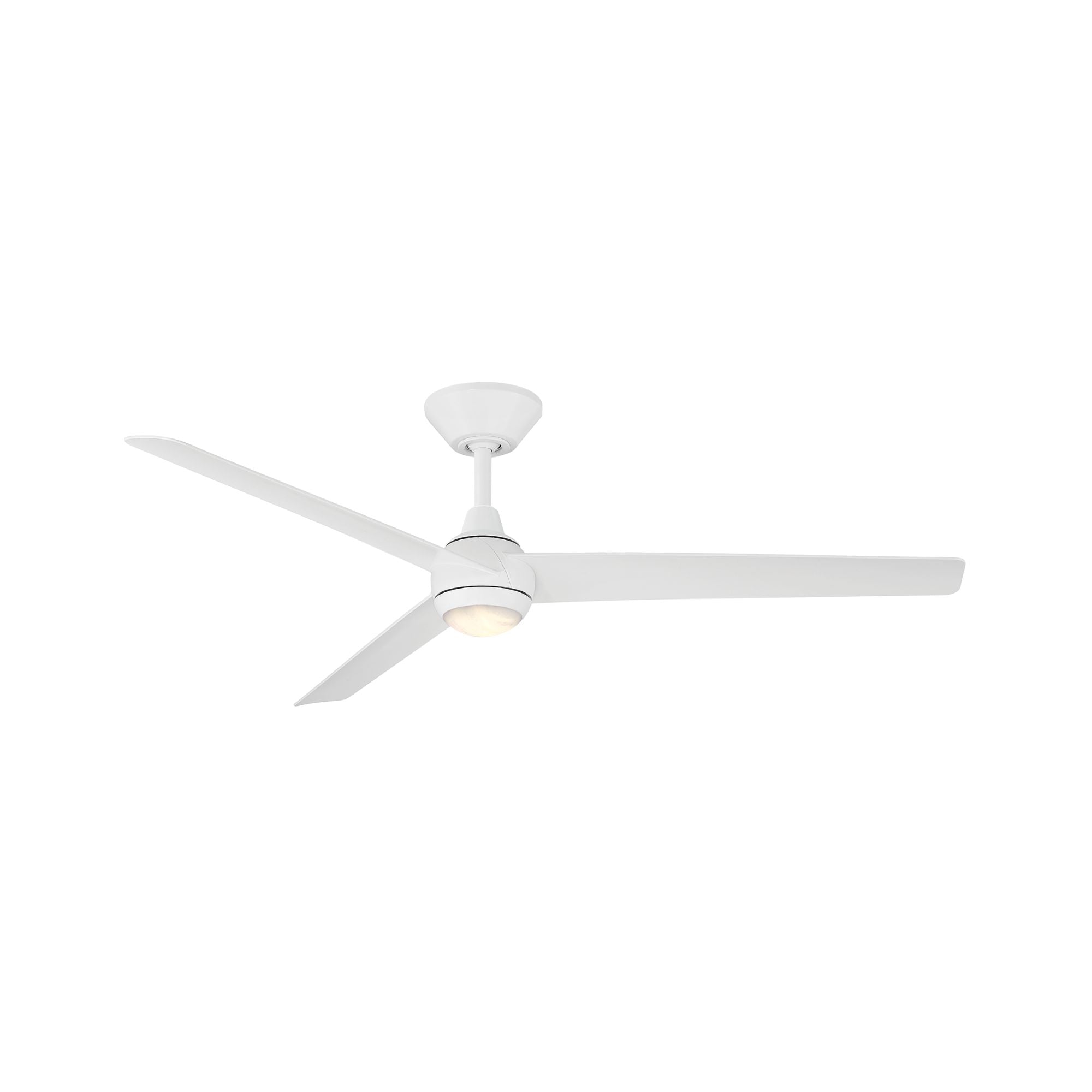 Pisces 54" LED Smart Ceiling Fan with Alabaster Glass, Matte White