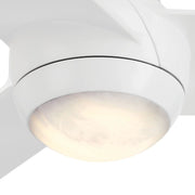 Pisces 54" LED Smart Ceiling Fan with Alabaster Glass, Matte White