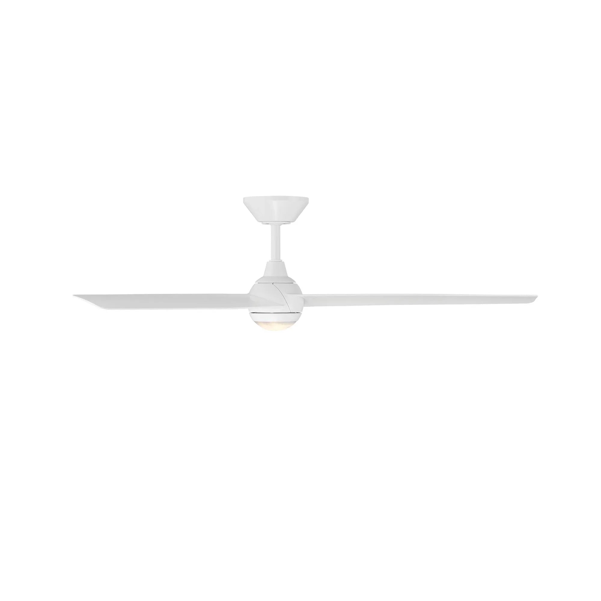 Pisces 54" LED Smart Ceiling Fan with Alabaster Glass, Matte White