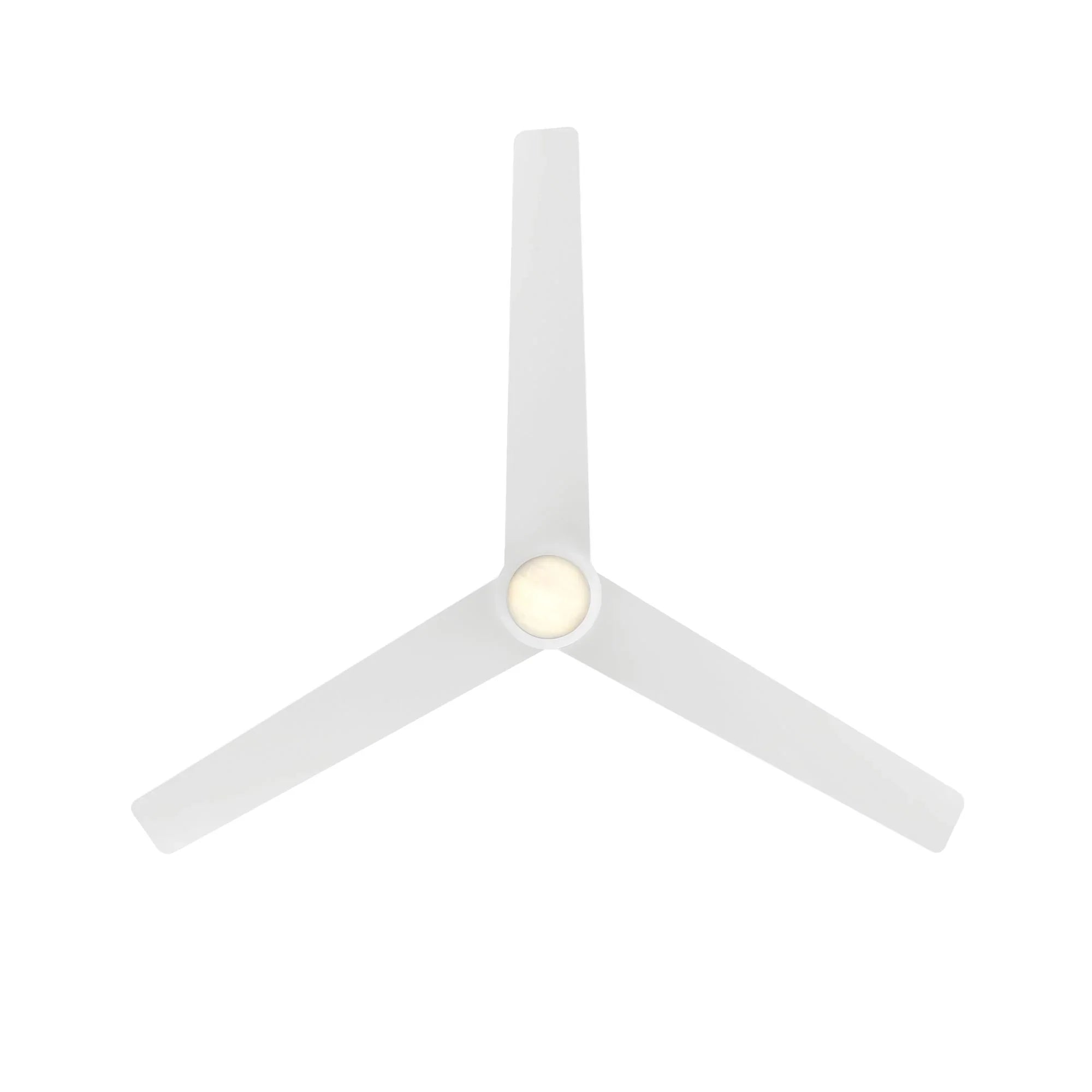 Pisces 54" LED Smart Ceiling Fan with Alabaster Glass, Matte White