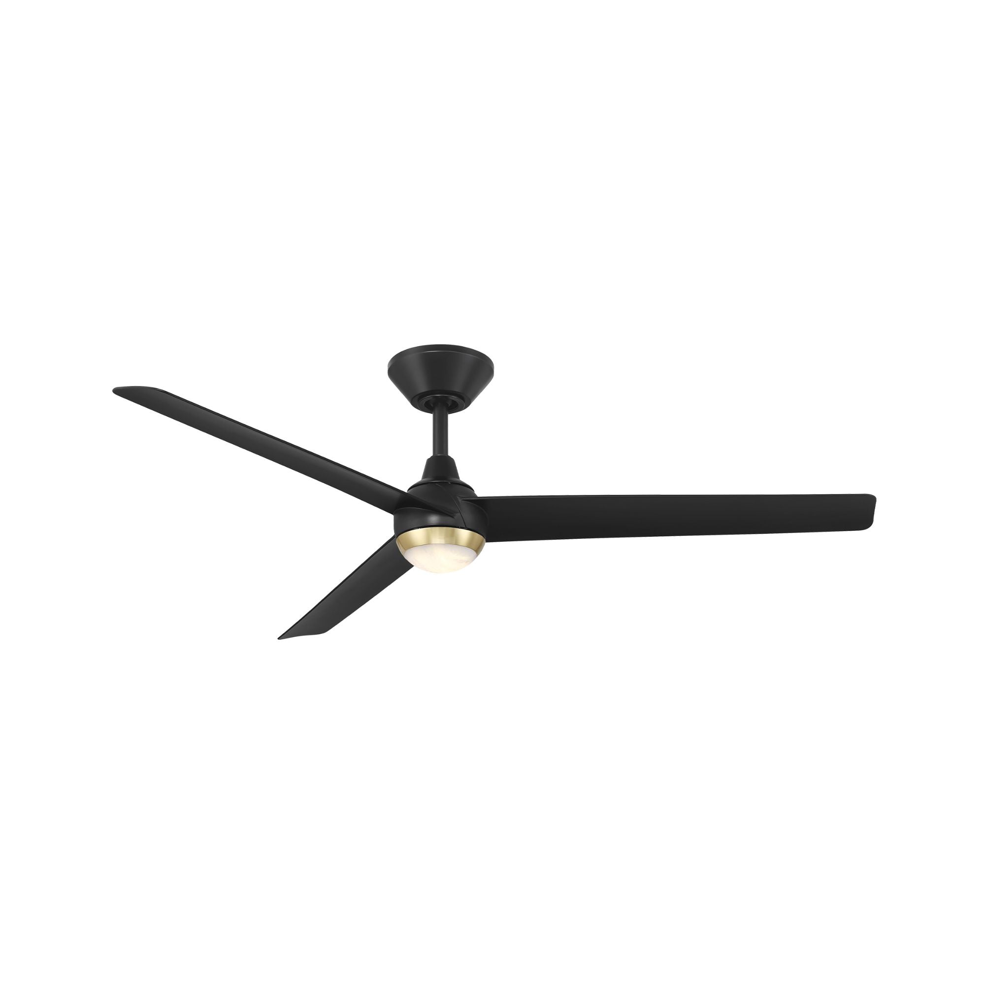 Pisces 54" LED Smart Ceiling Fan with Alabaster Glass, Matte Black & Soft Brass