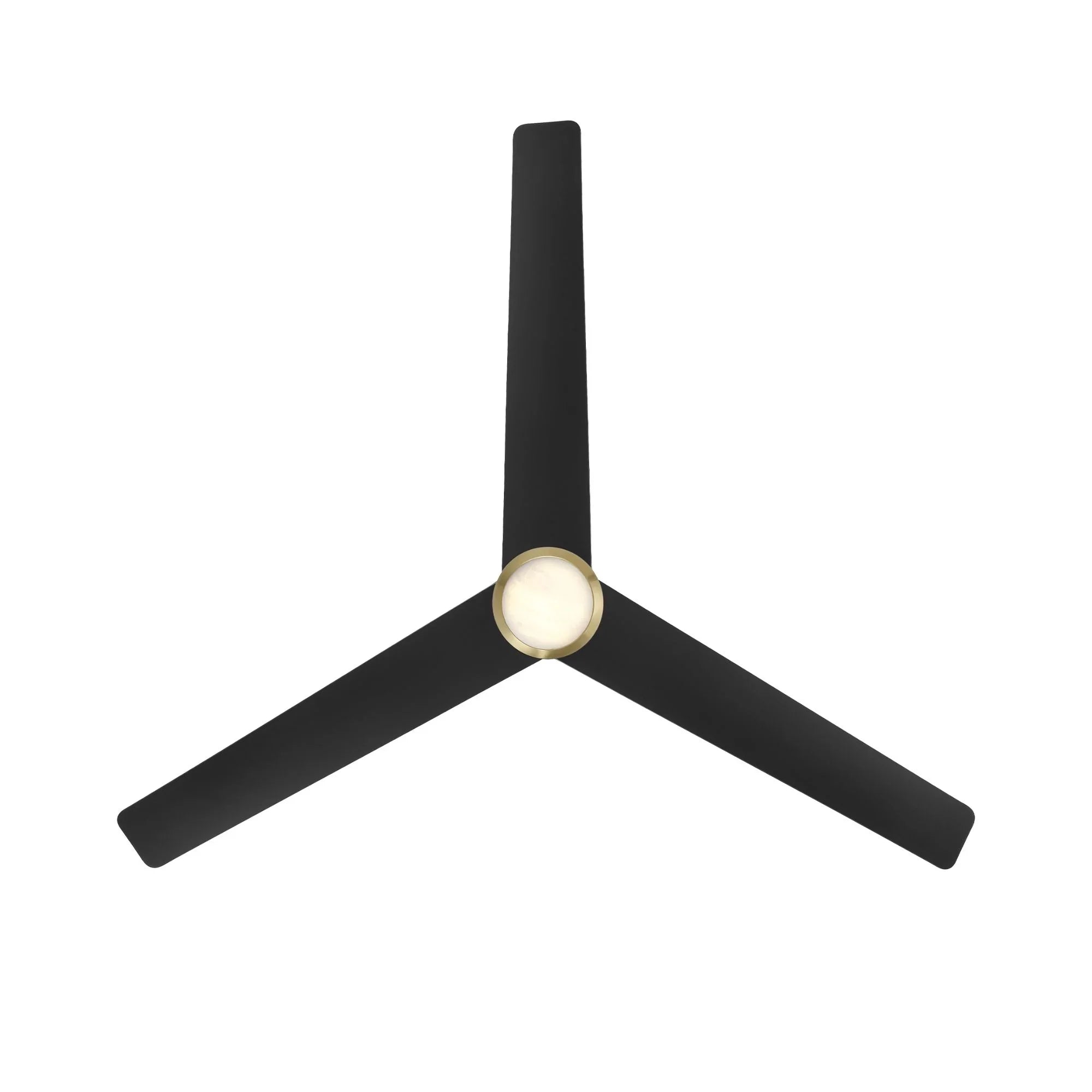 Pisces 54" LED Smart Ceiling Fan with Alabaster Glass, Matte Black & Soft Brass