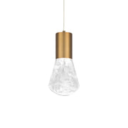 Plum 6" LED Mini Pendant, Aged Brass Finish