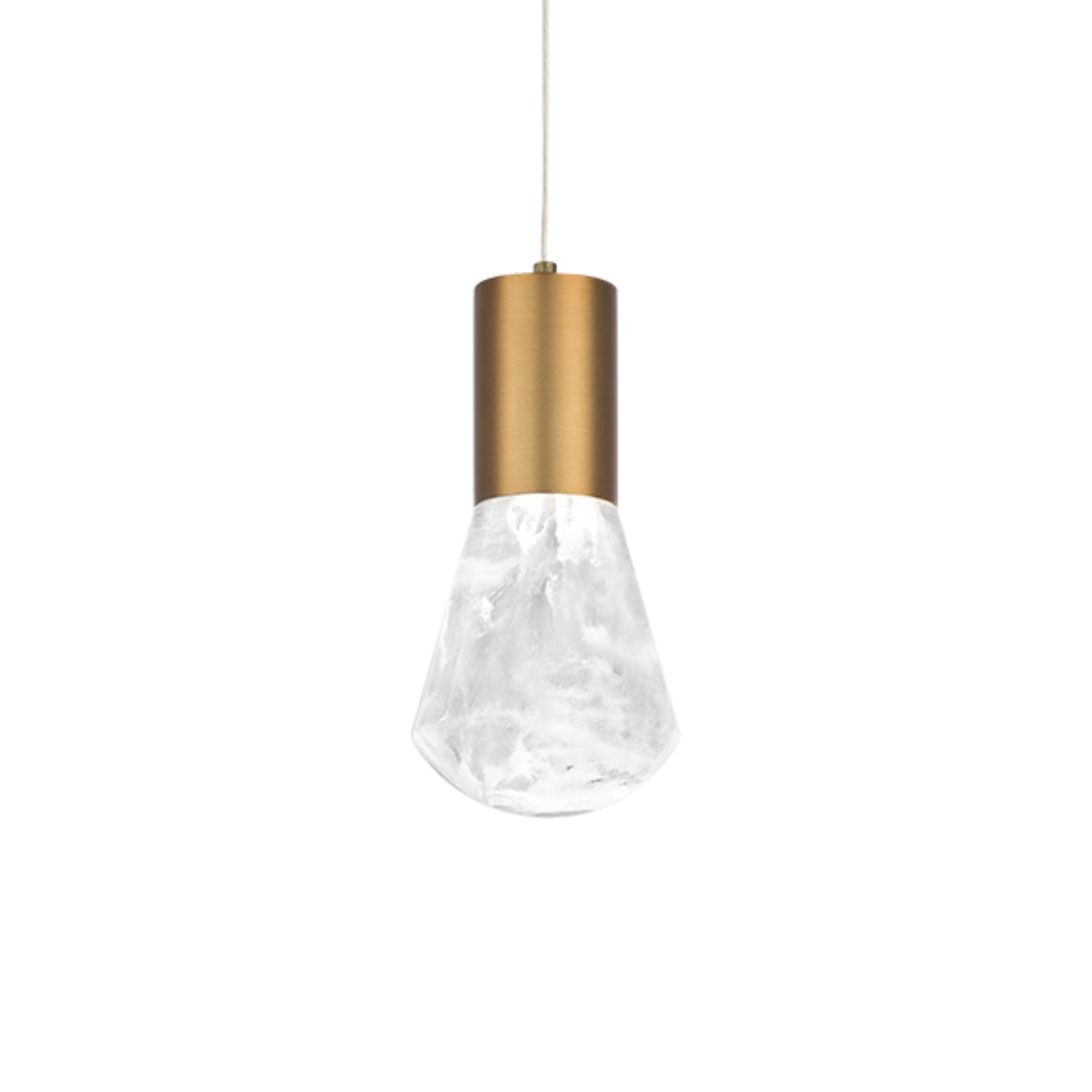 Plum 6" LED Mini Pendant, Aged Brass Finish