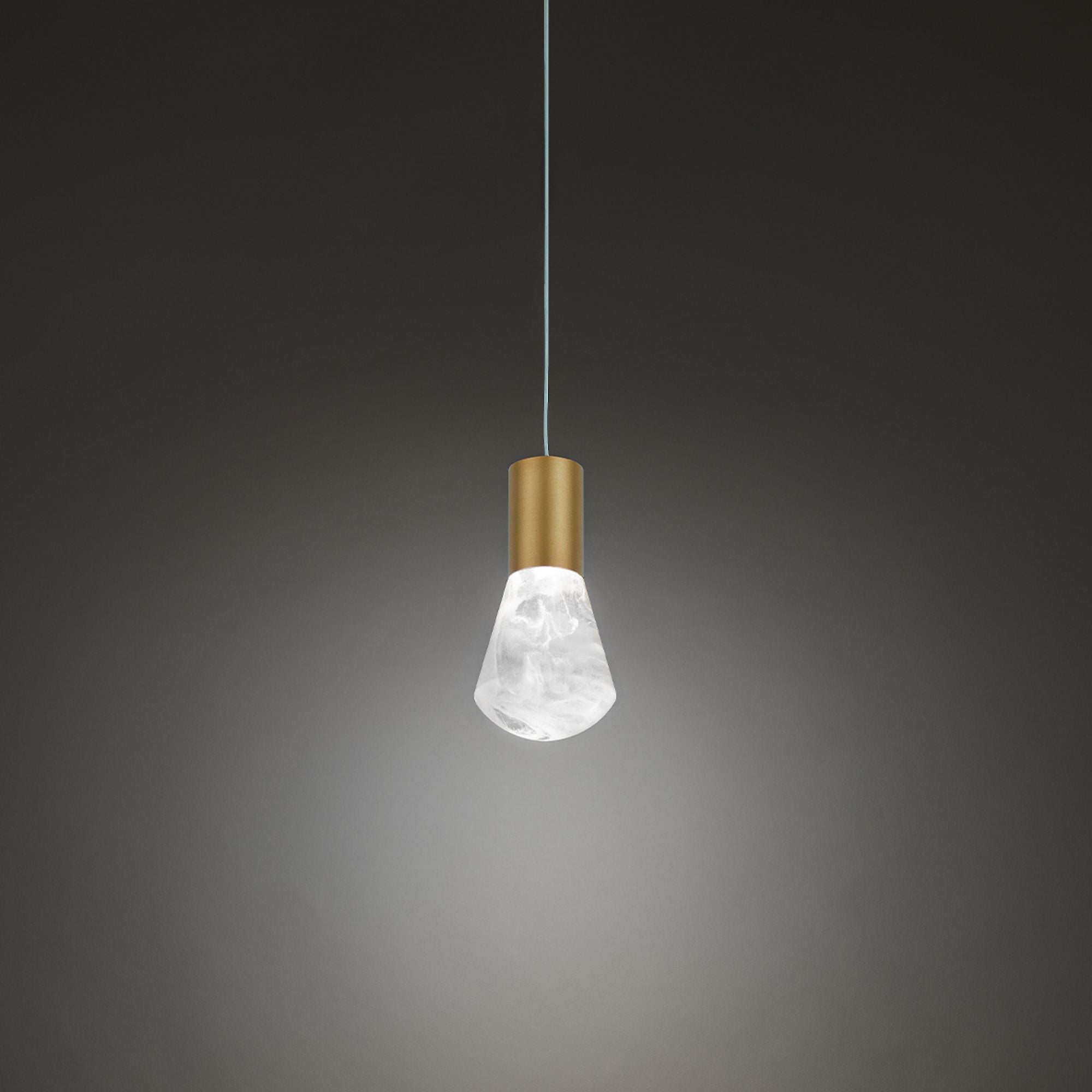 Plum 6" LED Mini Pendant, Aged Brass Finish