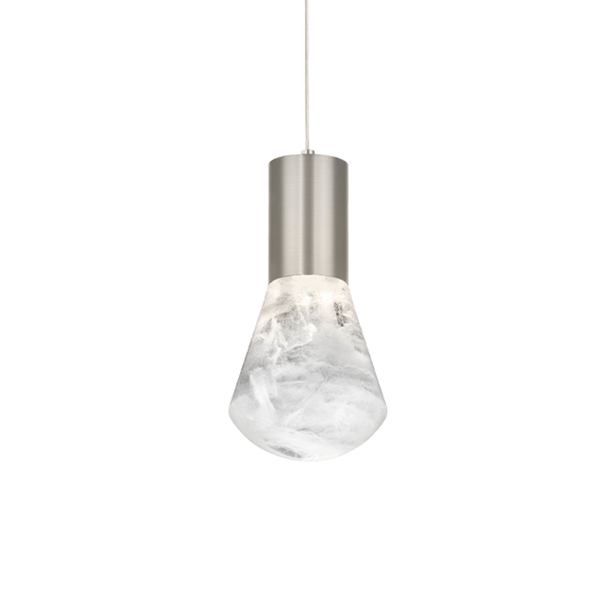 Plum 6" LED Mini Pendant, Satin Nickel Finish