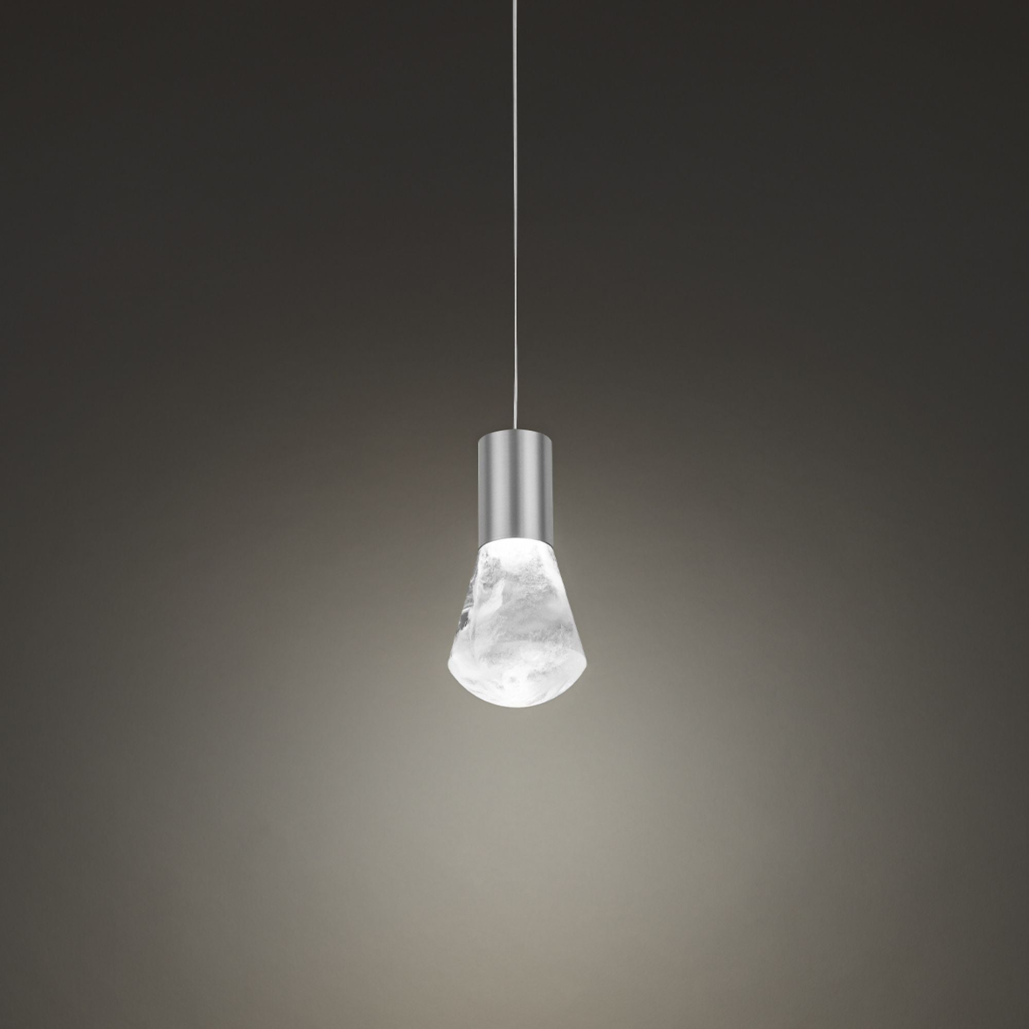 Plum 6" LED Mini Pendant, Satin Nickel Finish