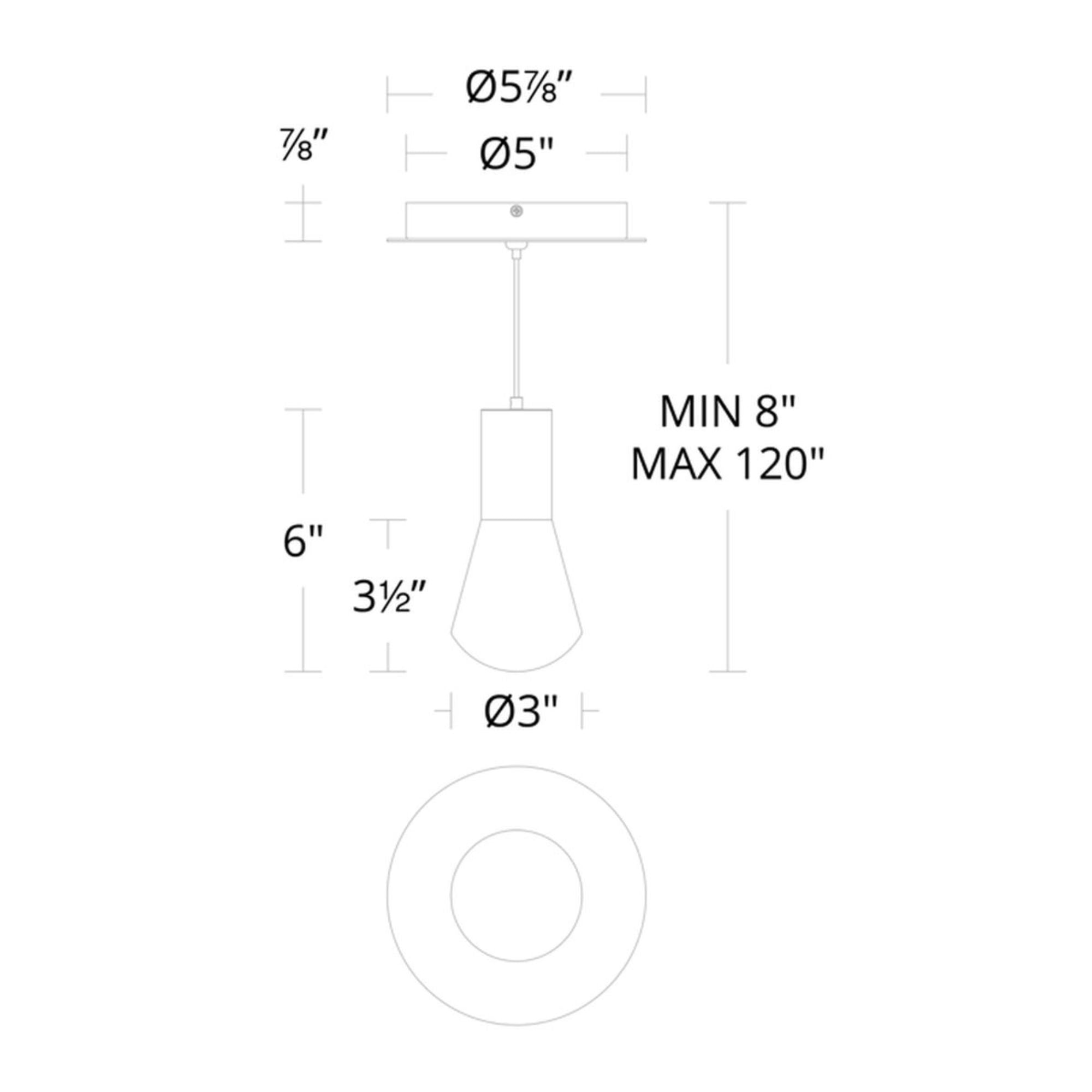 Plum 6" LED Mini Pendant, Satin Nickel Finish