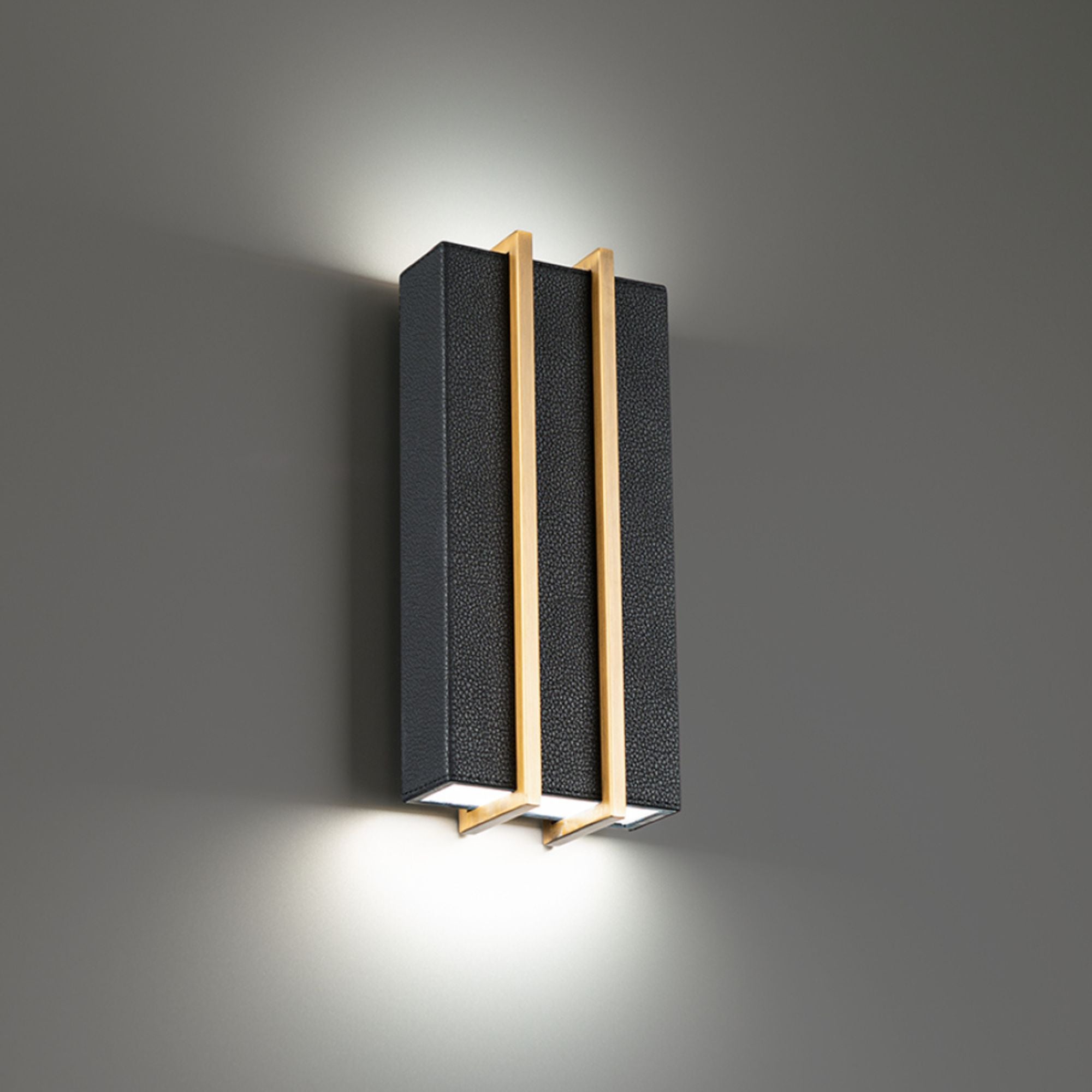 Poet 12" LED Wall Sconce, Black & Aged Brass Finish