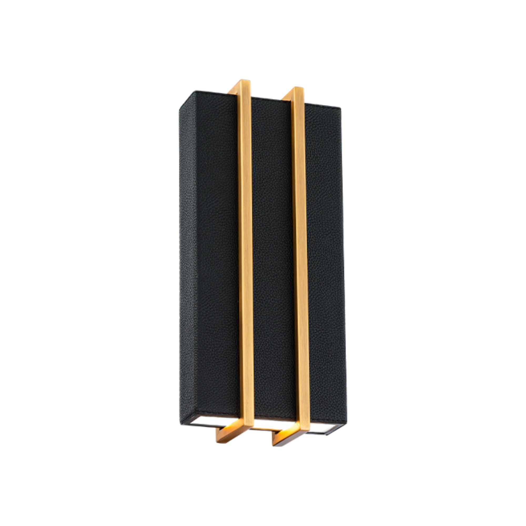 Poet 12" LED Wall Sconce, Black & Aged Brass Finish