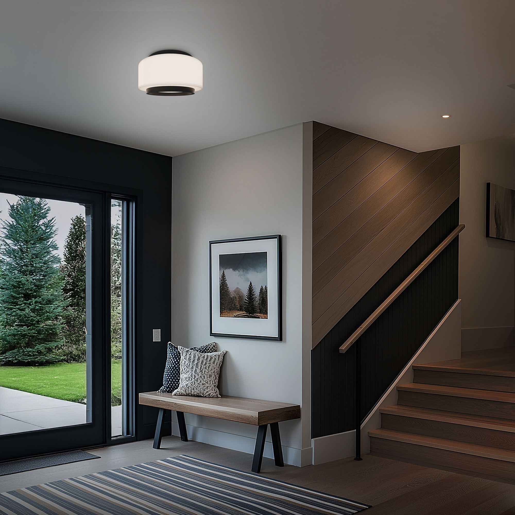 Preston 8" LED Flush Mount, 4CCT, Black Finish