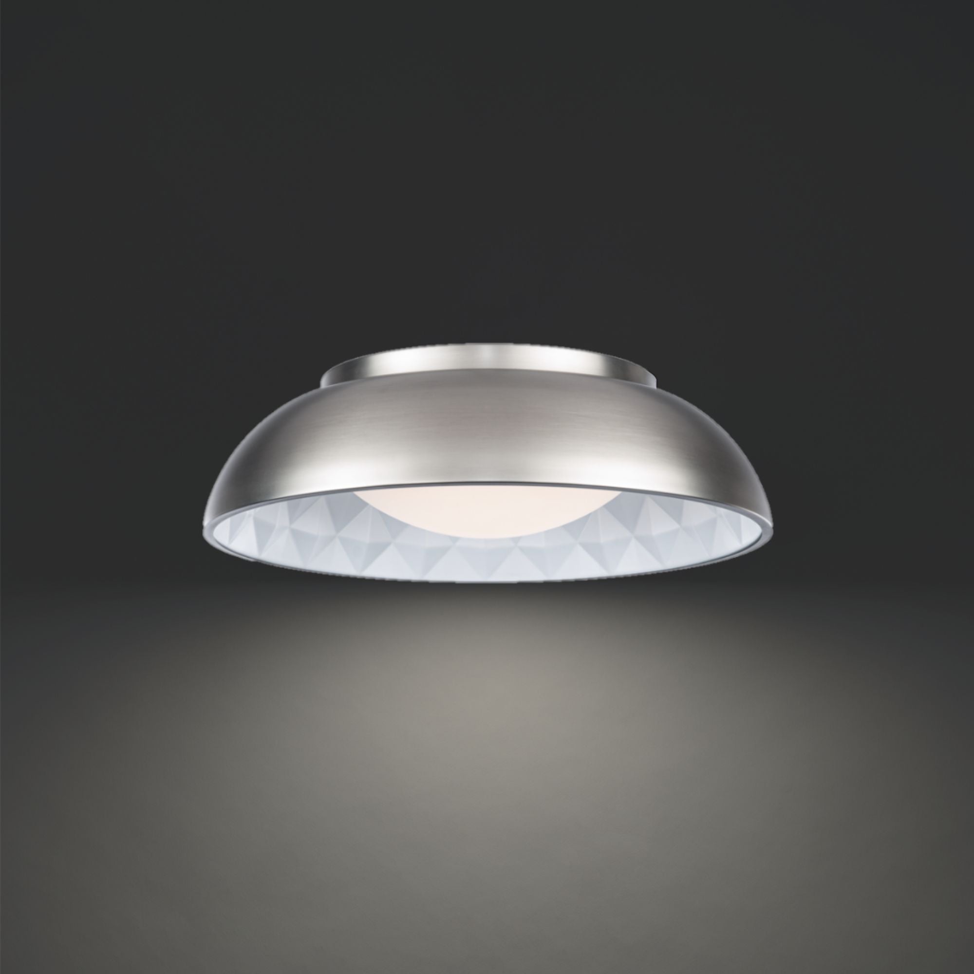 Prisma 18" LED Flush Mount, Brushed Nickel Finish