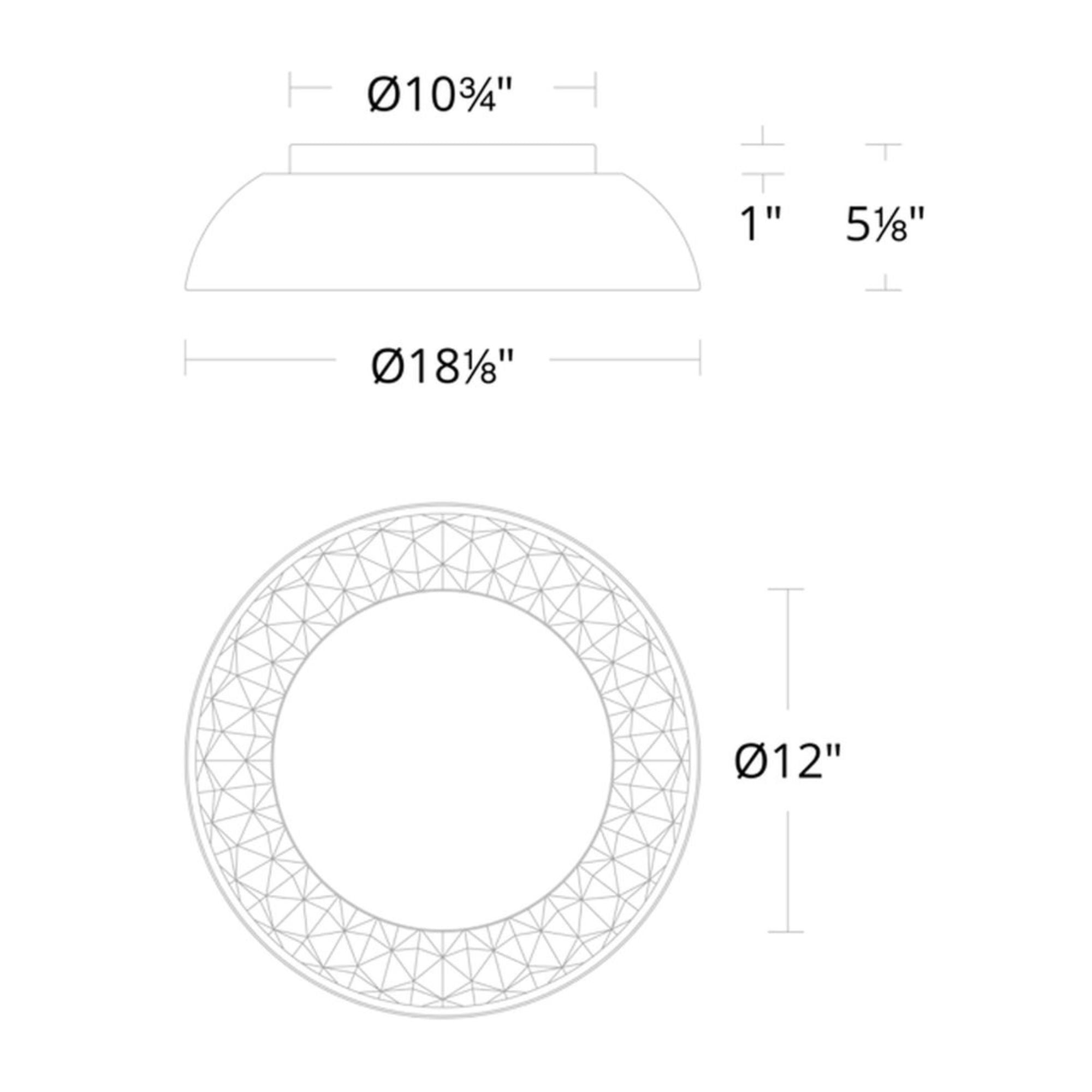 Prisma 18" LED Flush Mount, Brushed Nickel Finish