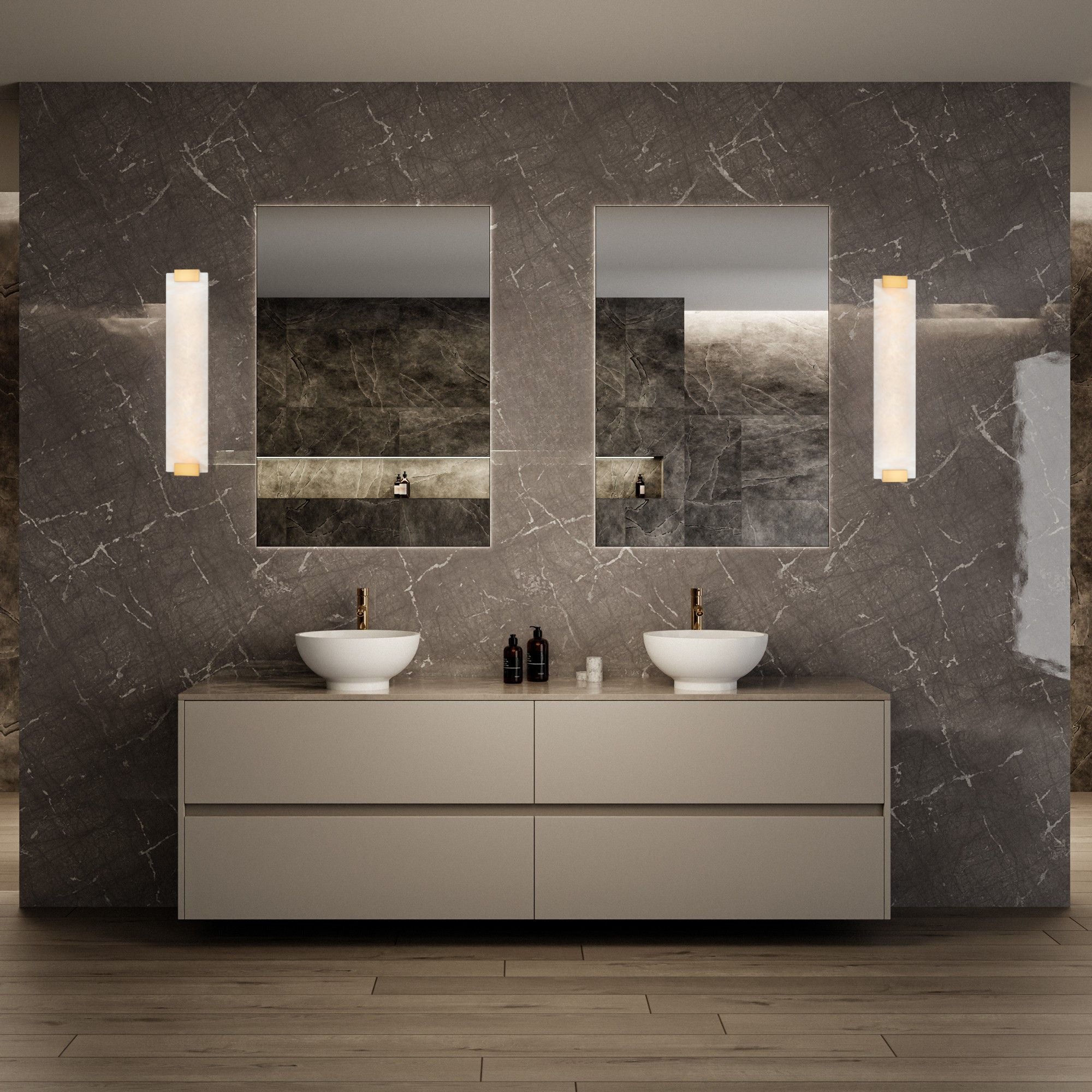 Quarry 28" LED Bath & Vanity Light, Aged Brass Finish