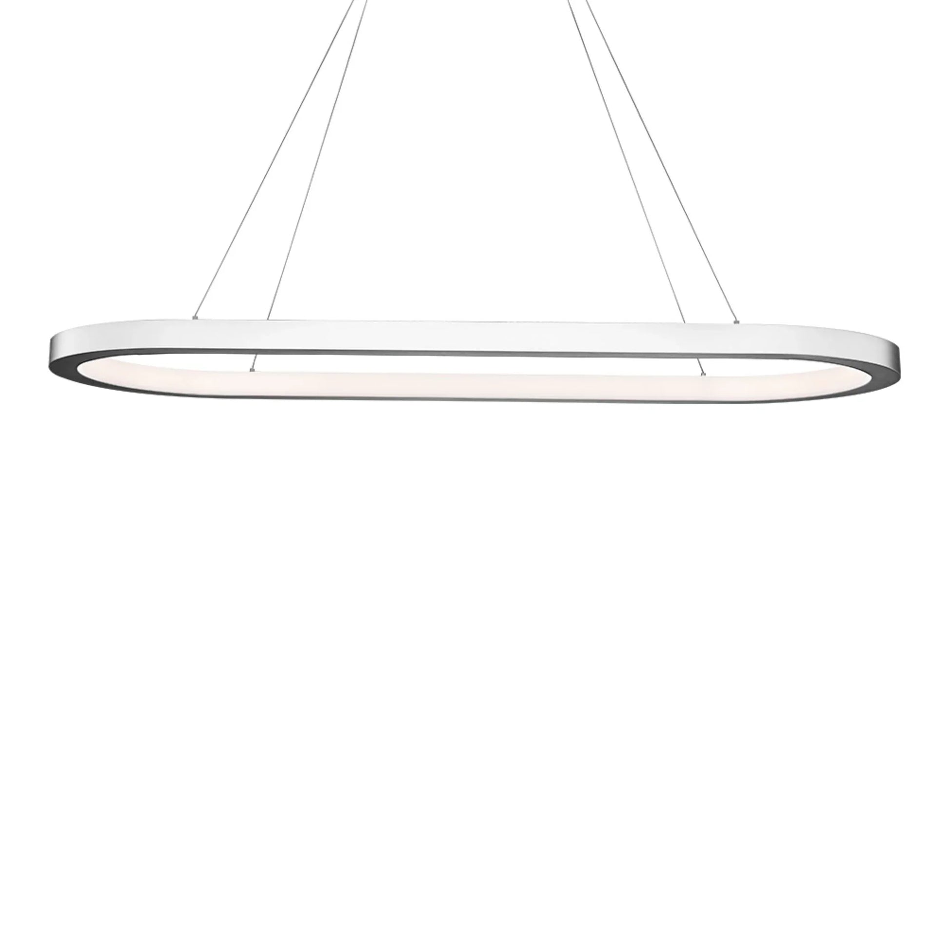 Modern Forms - Racetrack 46" LED Linear Pendant, 2700K, Brushed Aluminum Finish | Bees Lighting