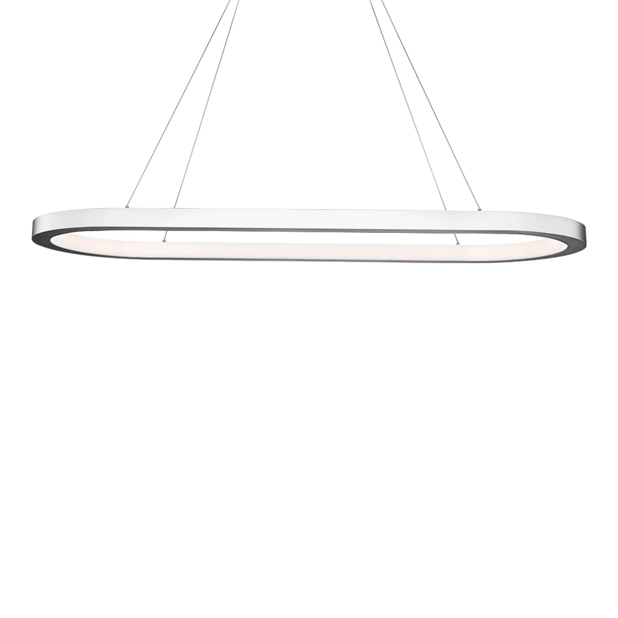 Modern Forms - Racetrack 46" LED Linear Pendant, 2700K, Brushed Aluminum Finish | Bees Lighting